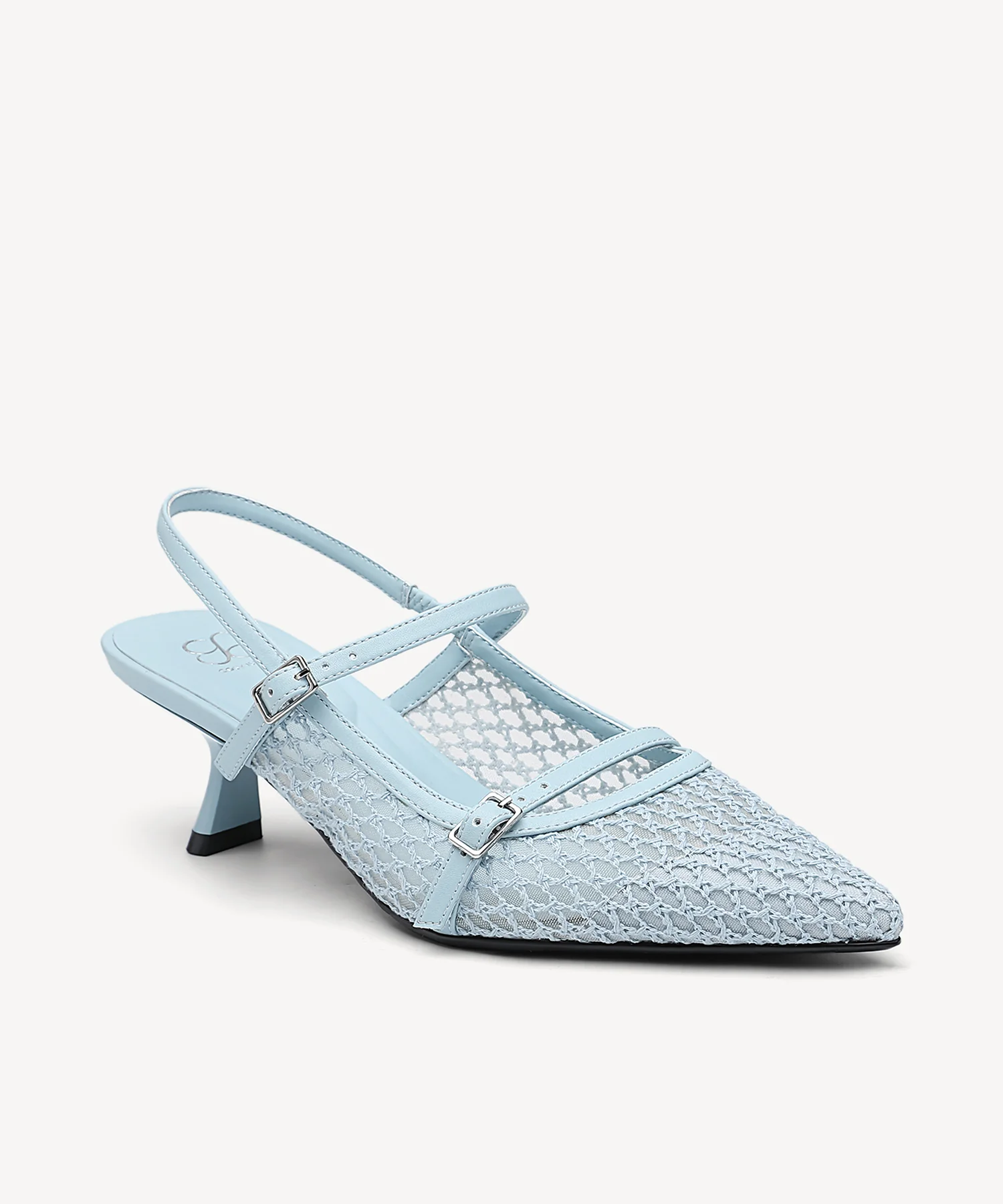 Airy Mesh Pointed Toe Heeled Slingback - Image 13