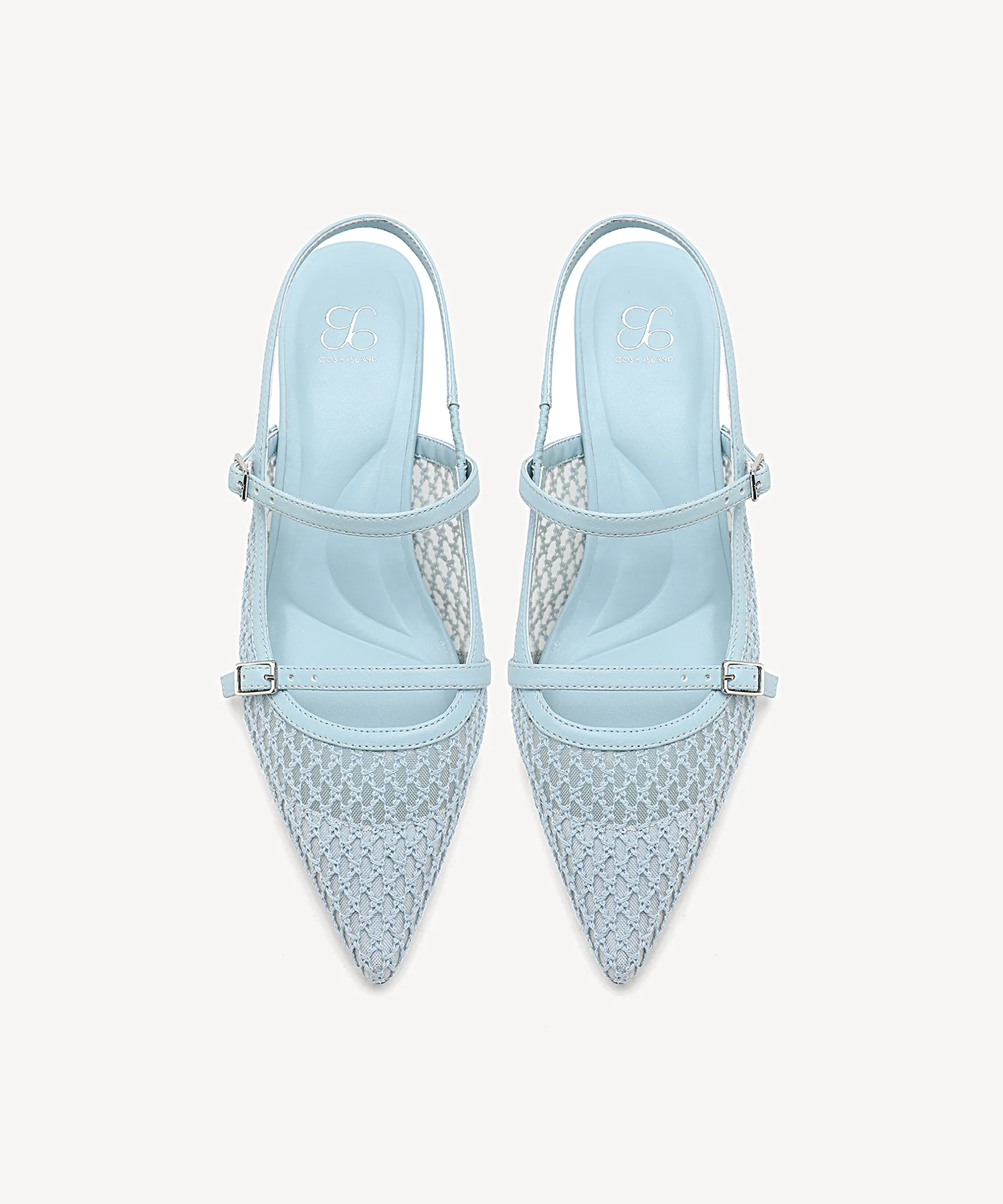 Airy Mesh Pointed Toe Heeled Slingback - Image 14