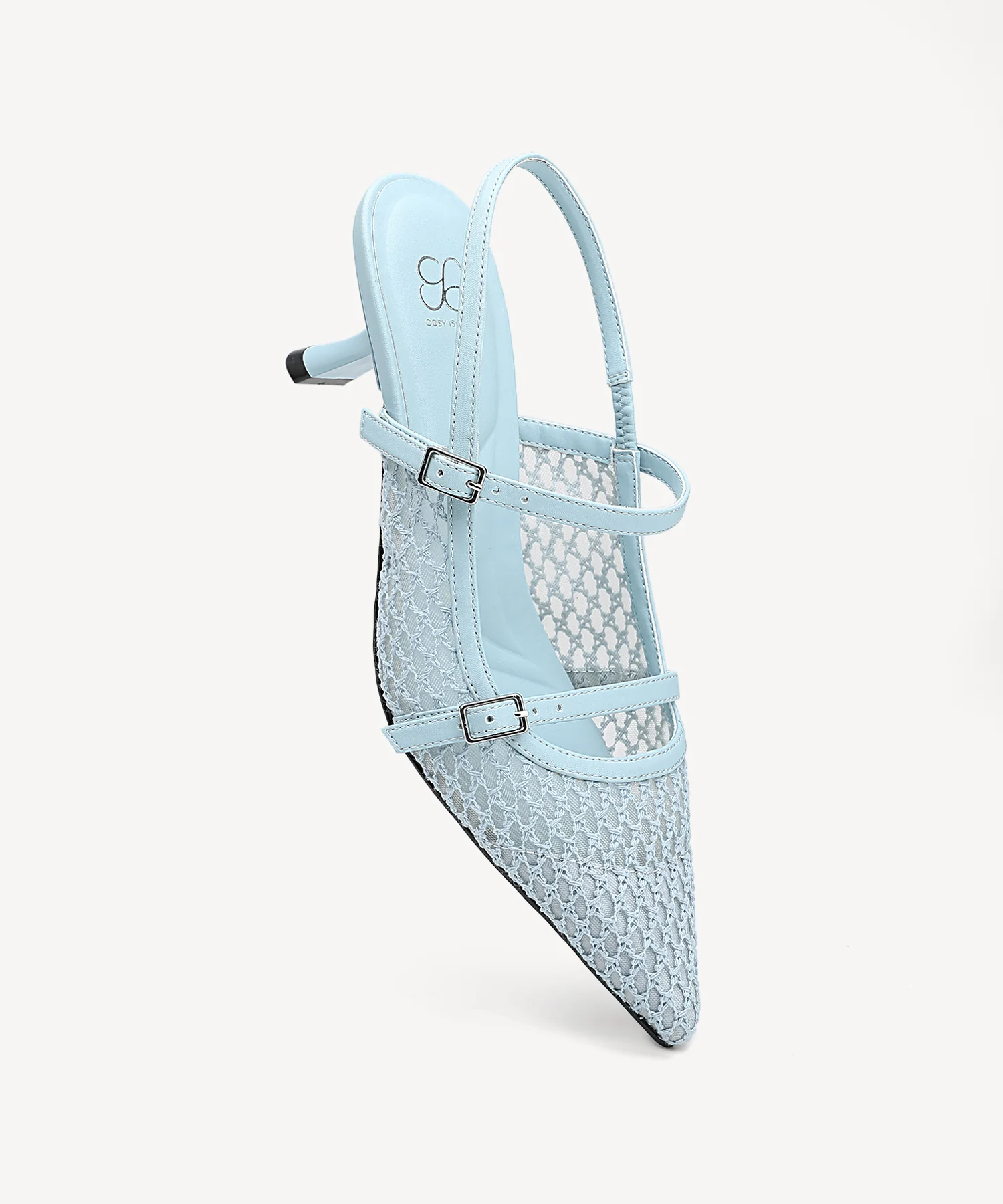Airy Mesh Pointed Toe Heeled Slingback - Image 15