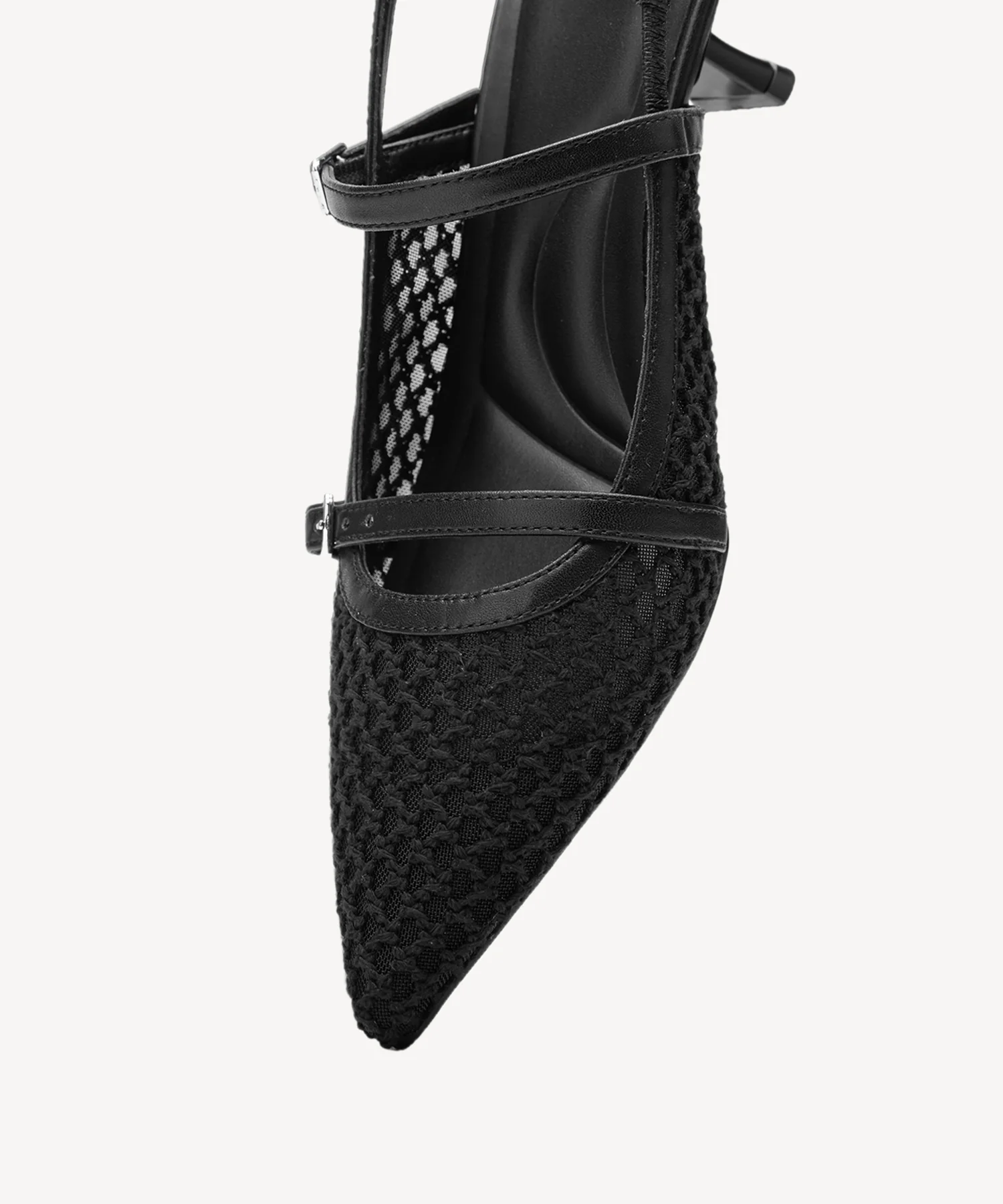 Airy Mesh Pointed Toe Heeled Slingback - Image 4