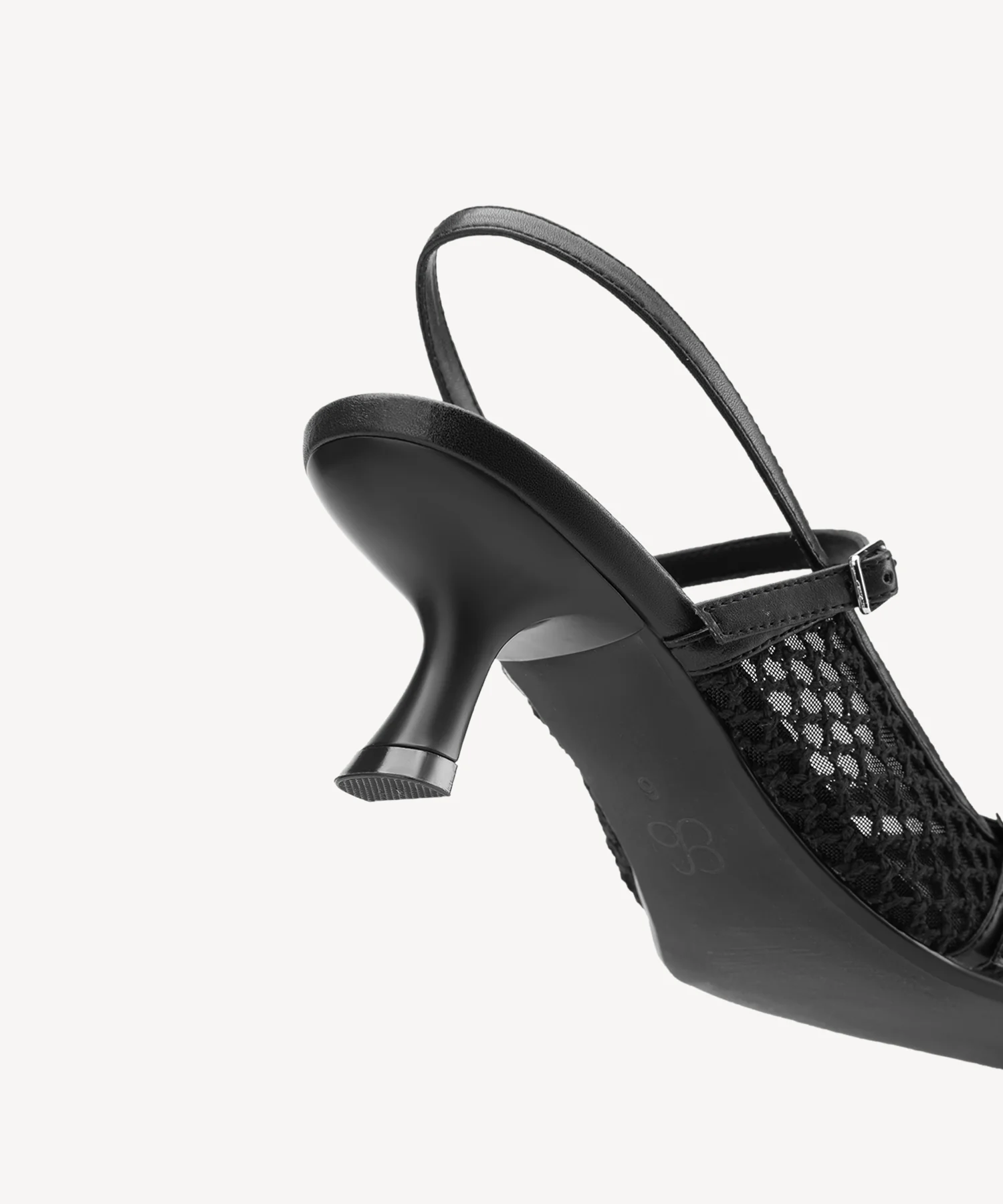 Airy Mesh Pointed Toe Heeled Slingback - Image 5