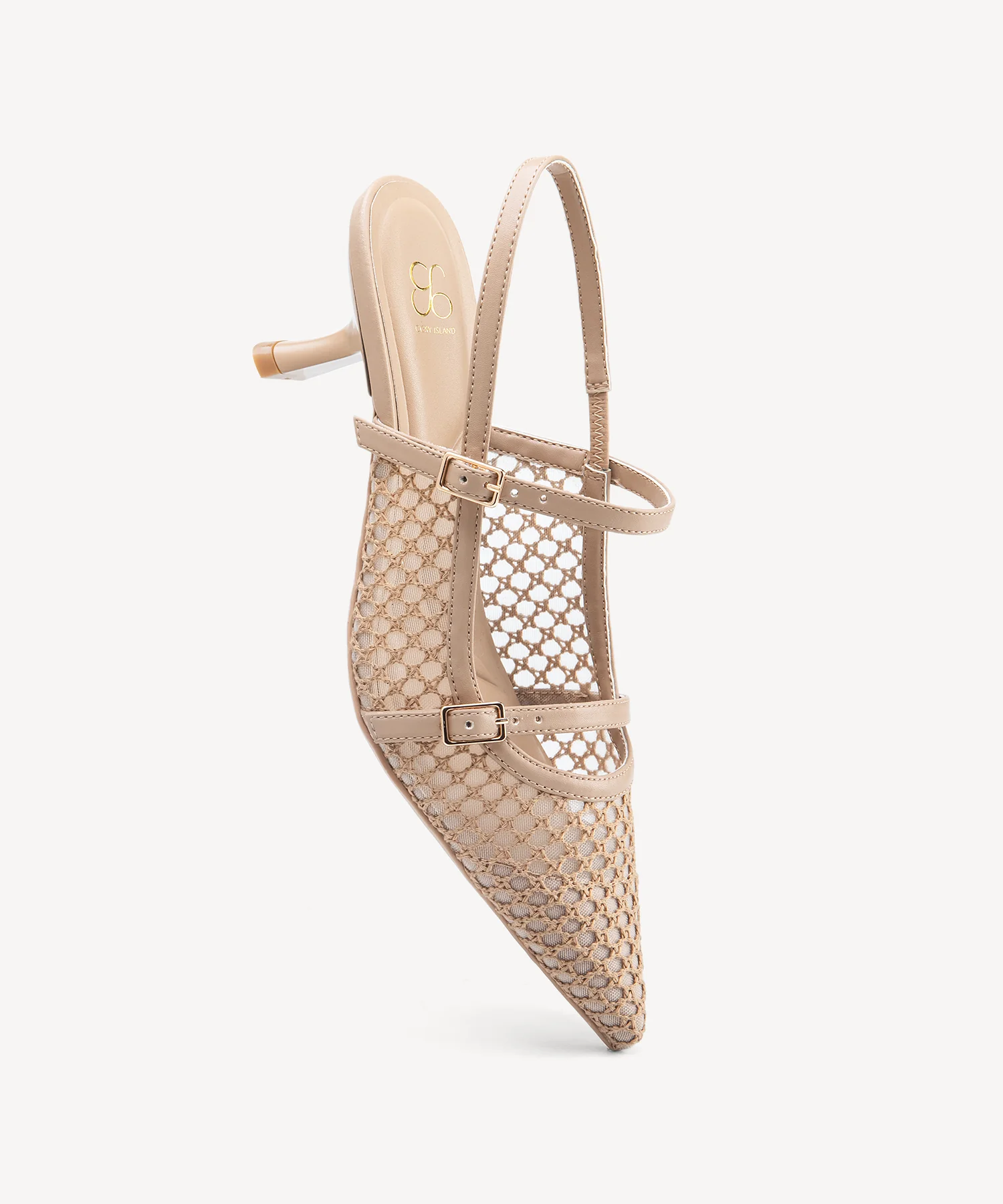 Airy Mesh Pointed Toe Heeled Slingback - Image 9