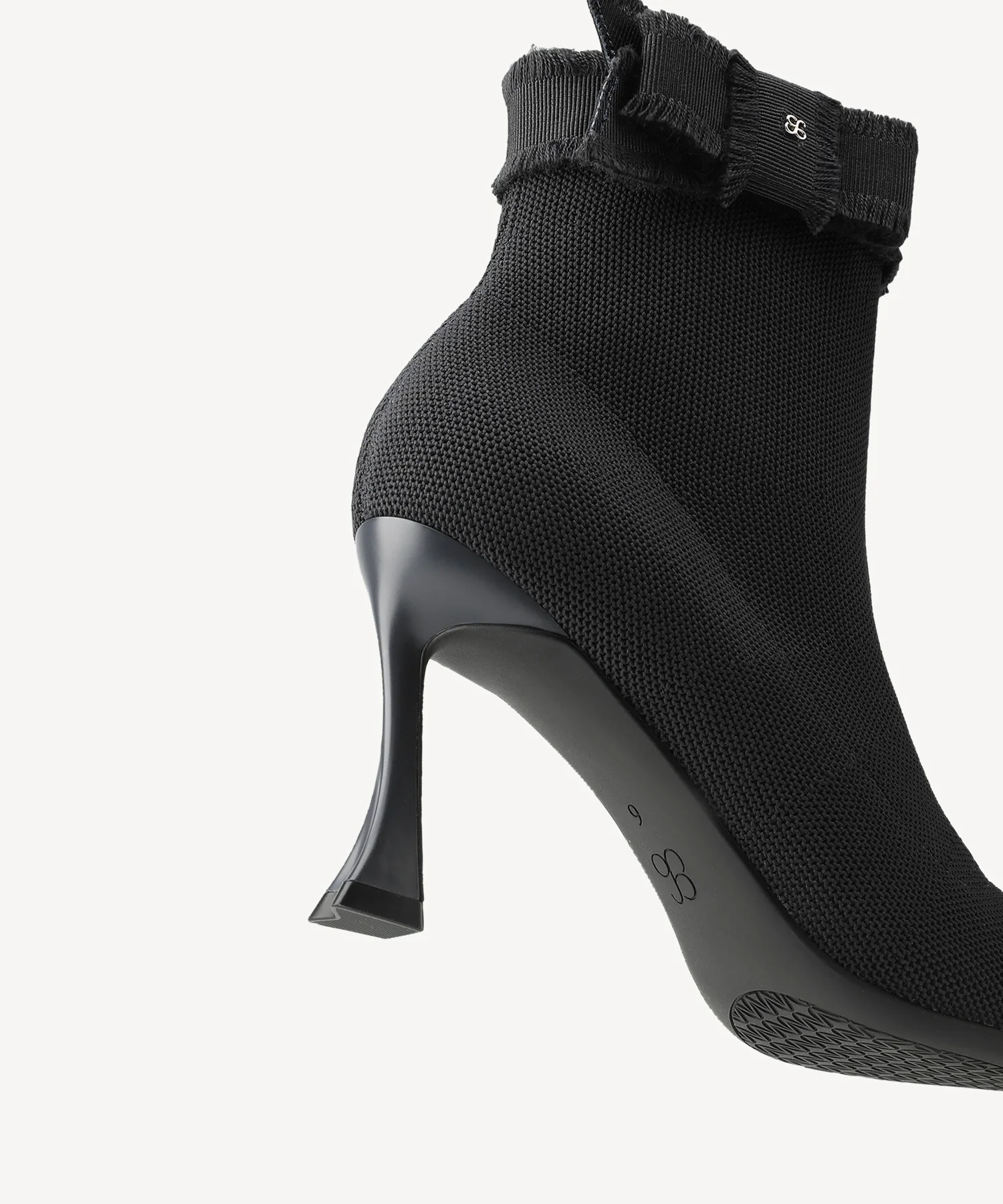 BelleKnit Bow Pointed Toe Heeled Ankle Boot - Image 11