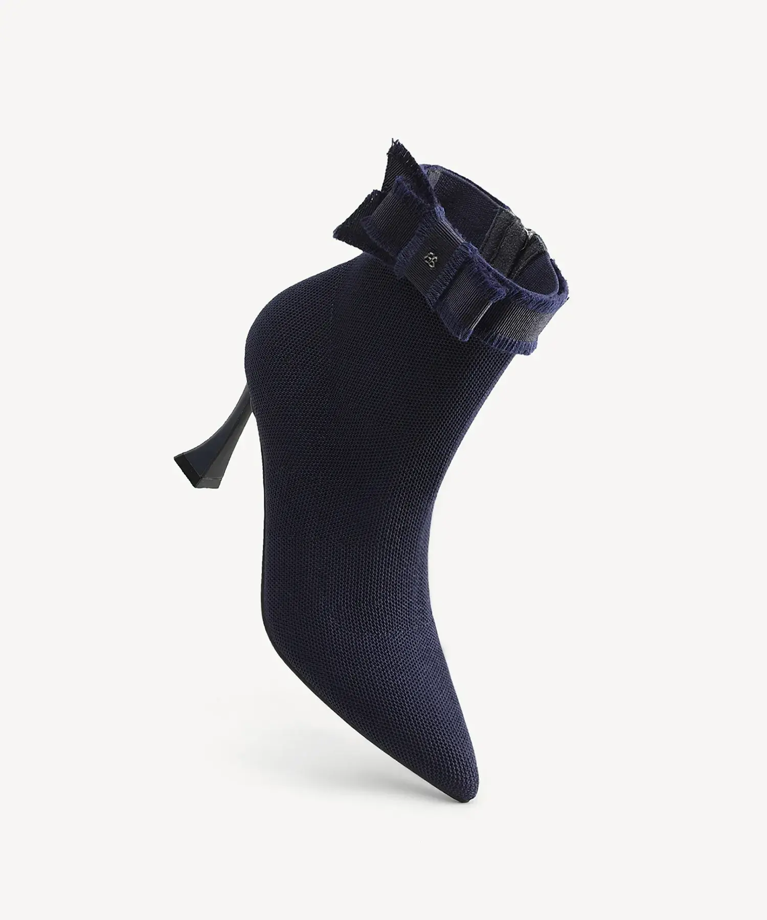 BelleKnit Bow Pointed Toe Heeled Ankle Boot - Image 15