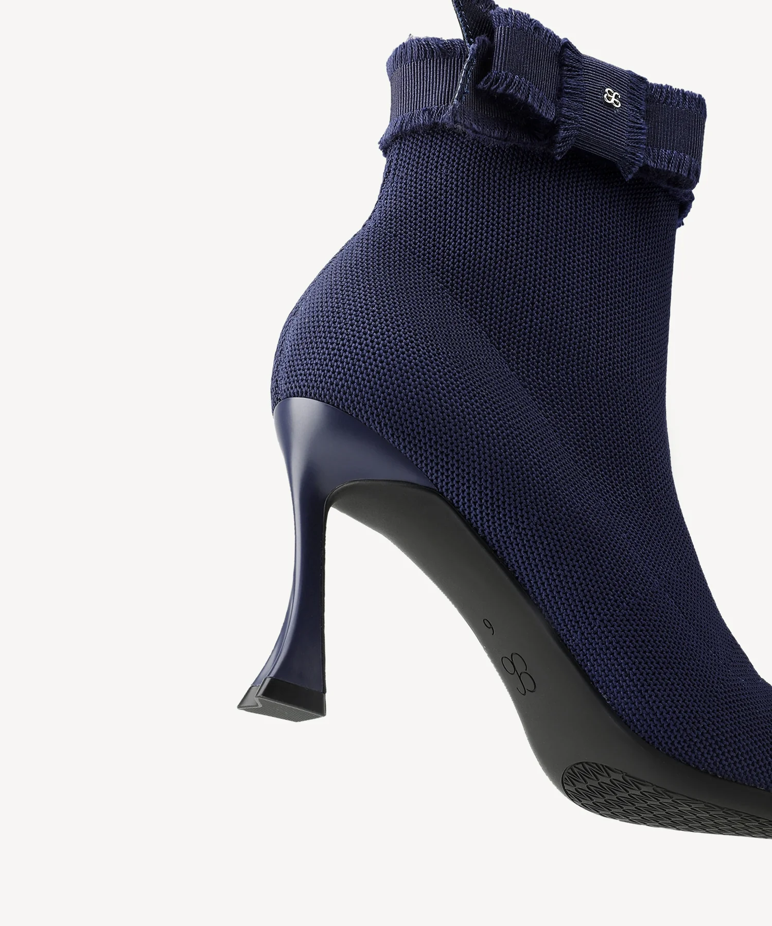 BelleKnit Bow Pointed Toe Heeled Ankle Boot - Image 17