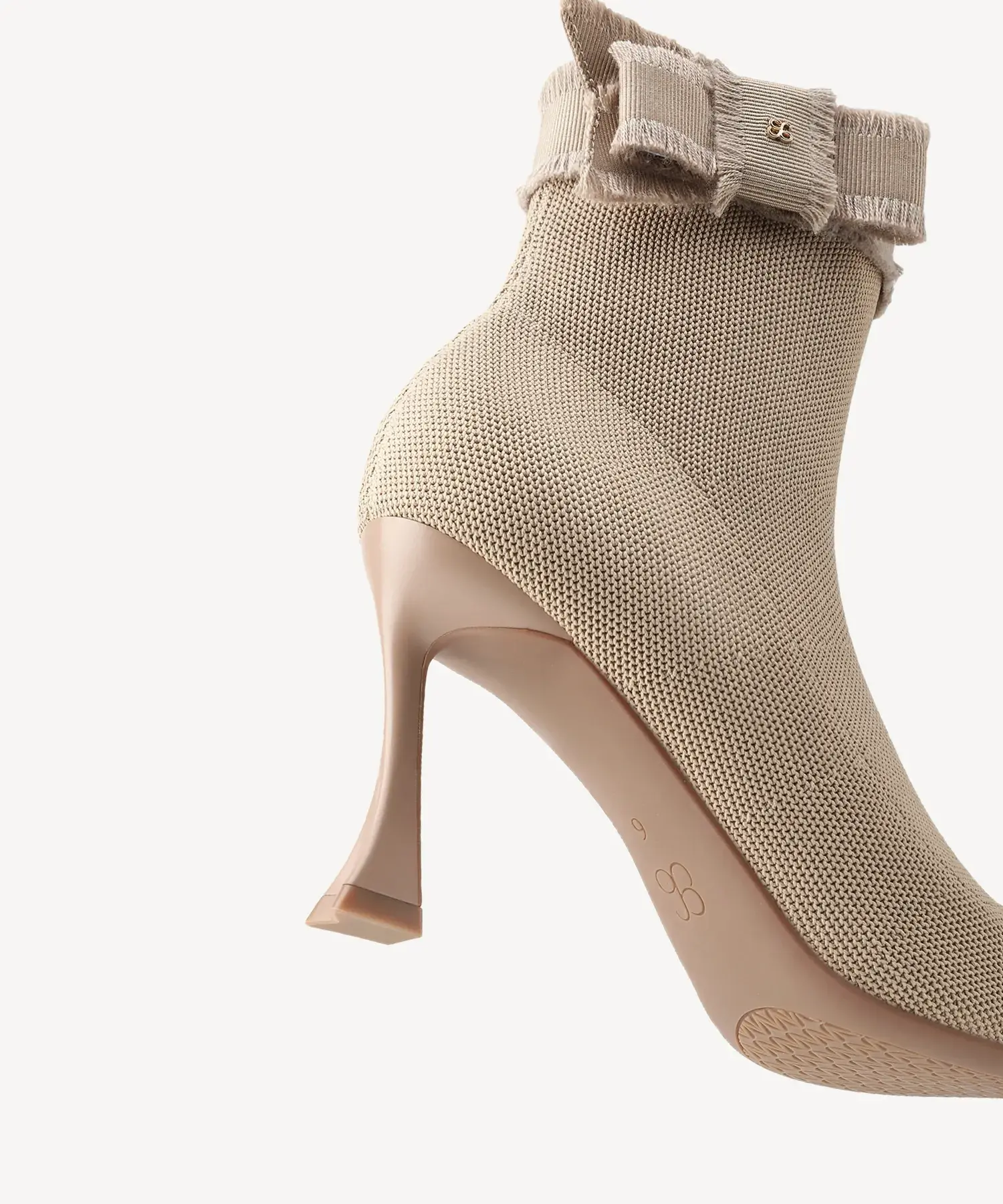 BelleKnit Bow Pointed Toe Heeled Ankle Boot - Image 5