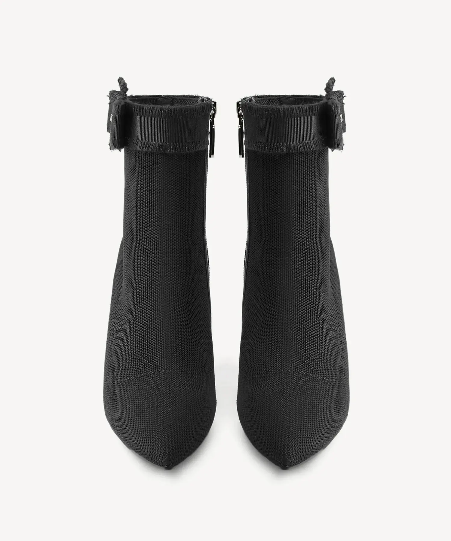 BelleKnit Bow Pointed Toe Heeled Ankle Boot - Image 8