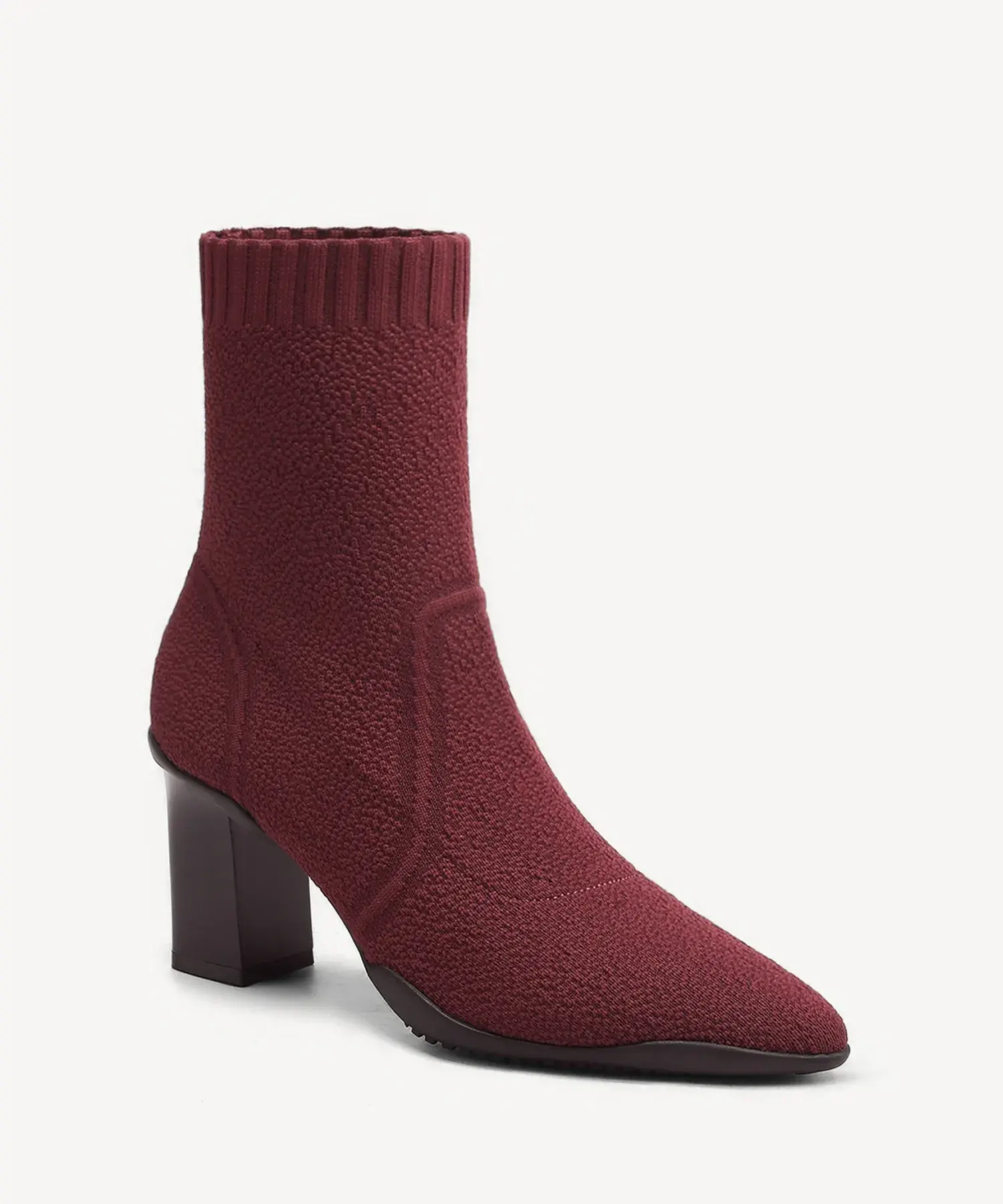 BelleVoyage Block Pointed Toe Sock Ankle Boot - Image 13