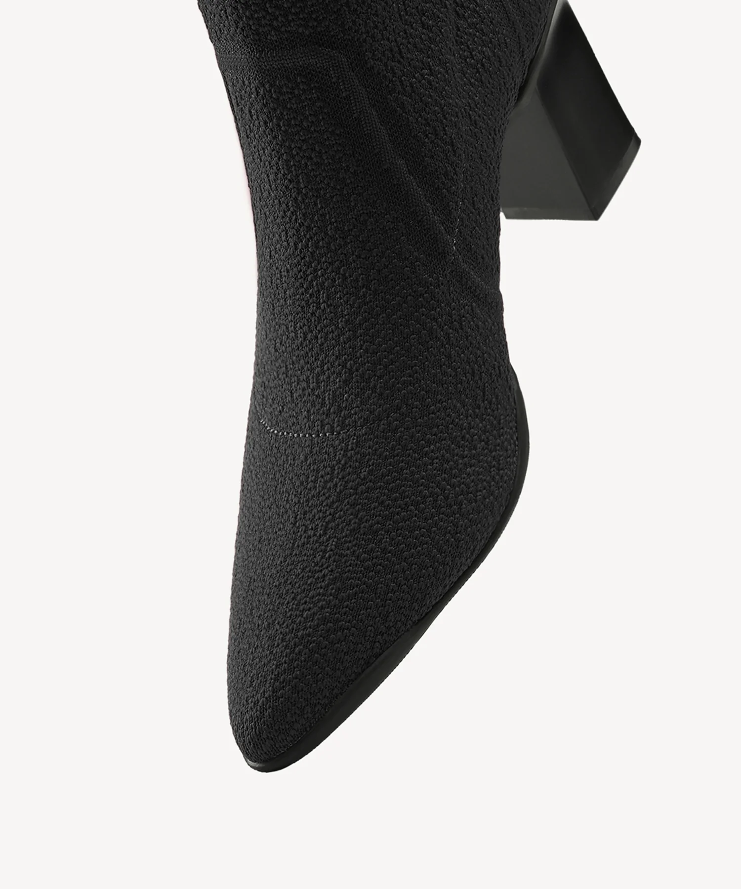 BelleVoyage Block Pointed Toe Sock Ankle Boot - Image 10