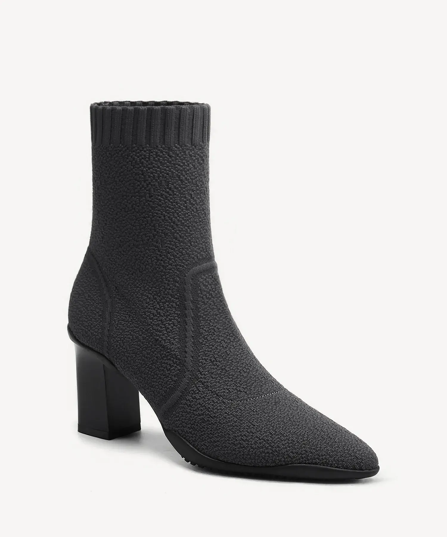 BelleVoyage Block Pointed Toe Sock Ankle Boot - Image 25
