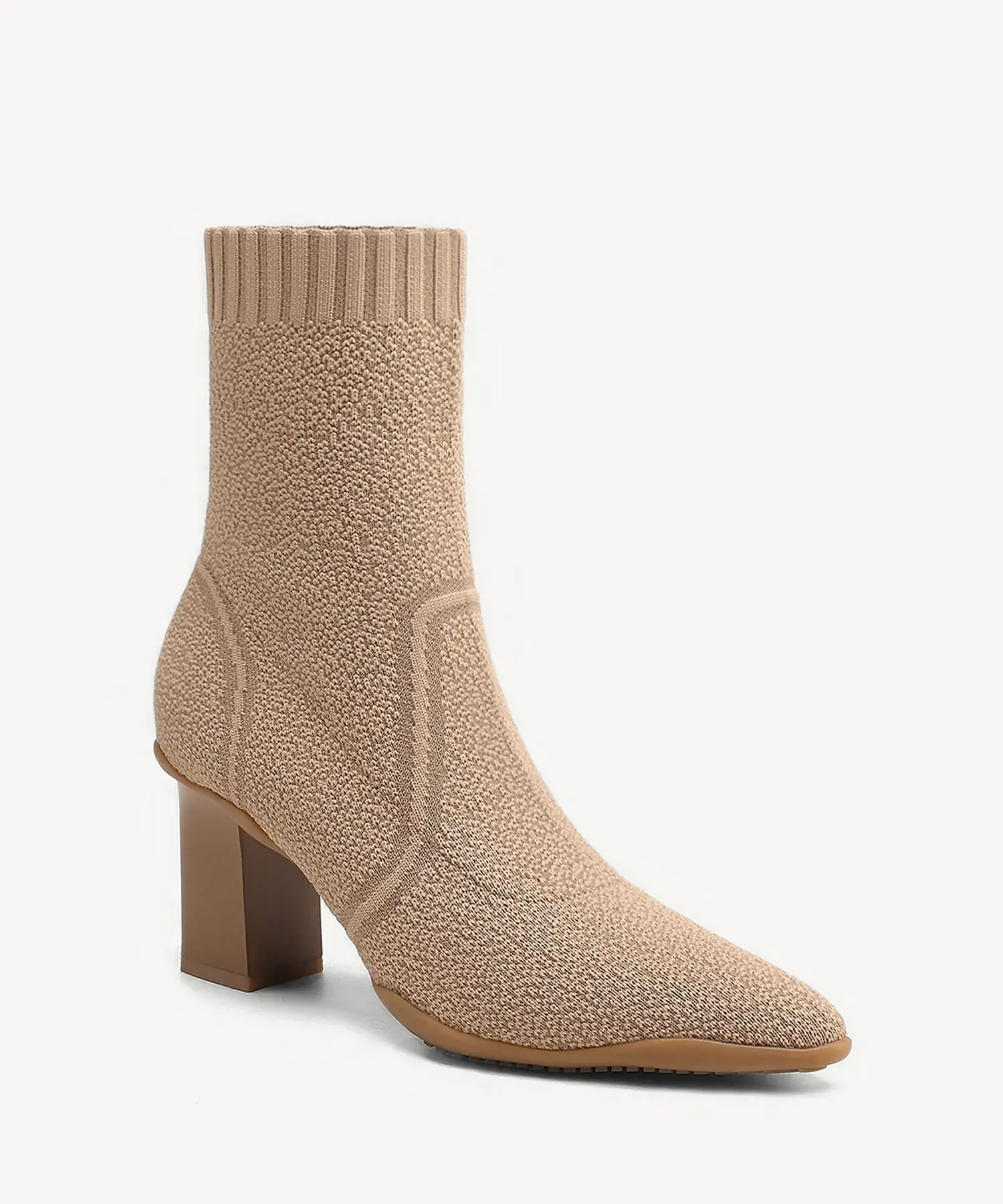 BelleVoyage Block Pointed Toe Sock Ankle Boot