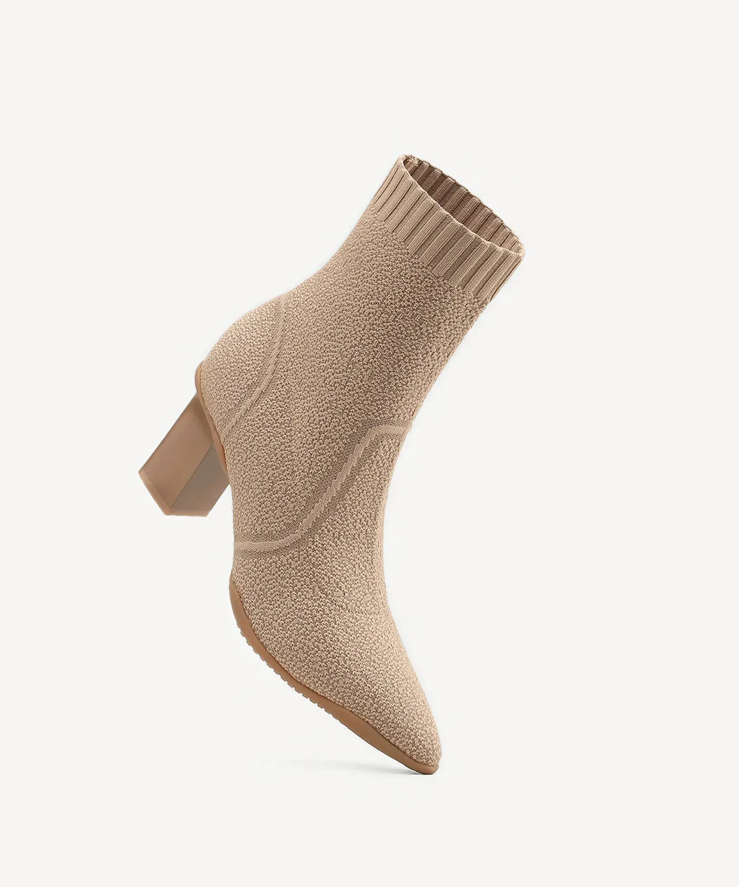 BelleVoyage Block Pointed Toe Sock Ankle Boot - Image 3