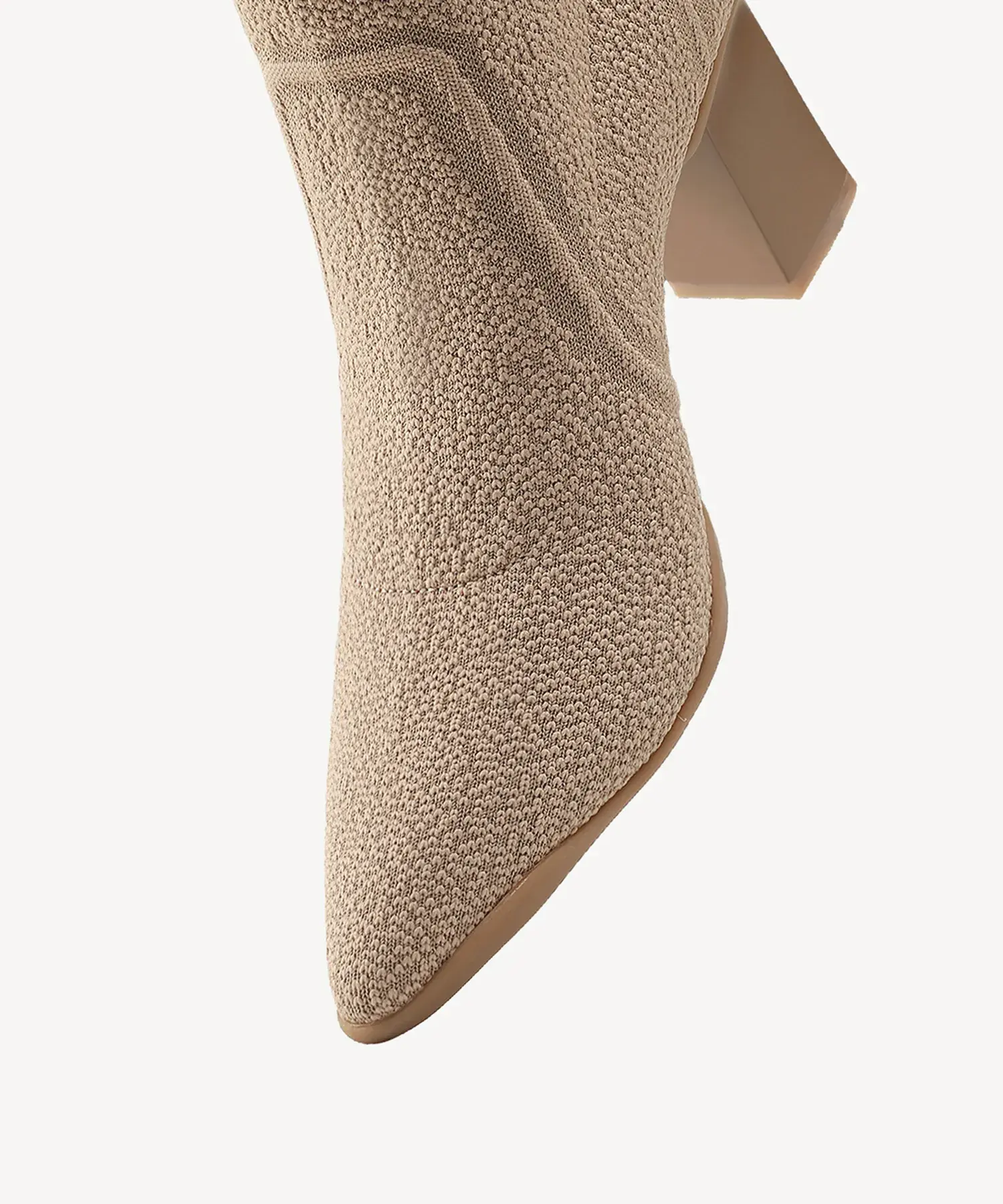 BelleVoyage Block Pointed Toe Sock Ankle Boot - Image 4