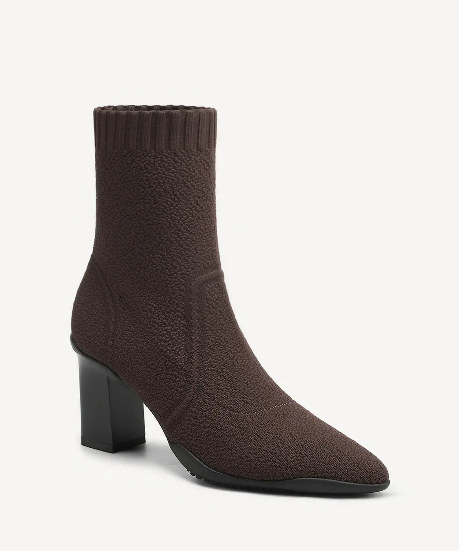 BelleVoyage Block Pointed Toe Sock Ankle Boot - Image 19