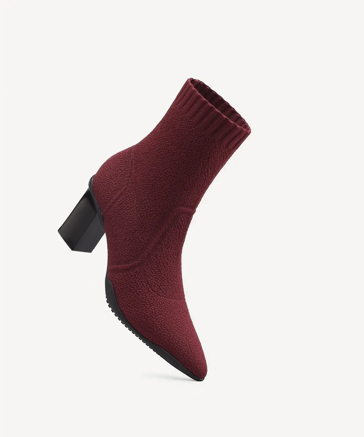 BelleVoyage Block Pointed Toe Sock Ankle Boot - Image 15