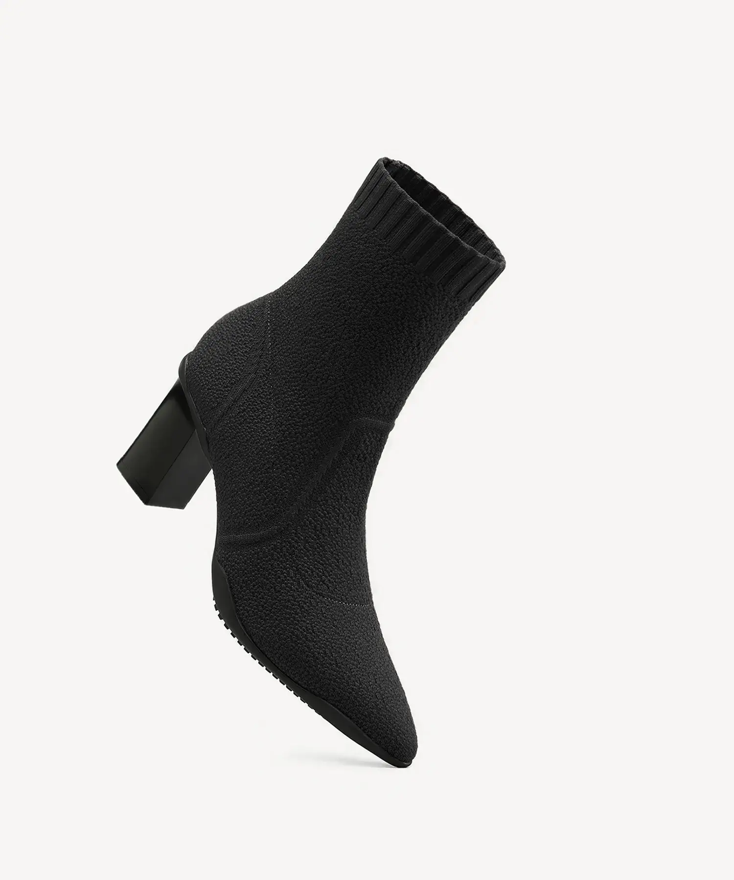 BelleVoyage Block Pointed Toe Sock Ankle Boot - Image 9
