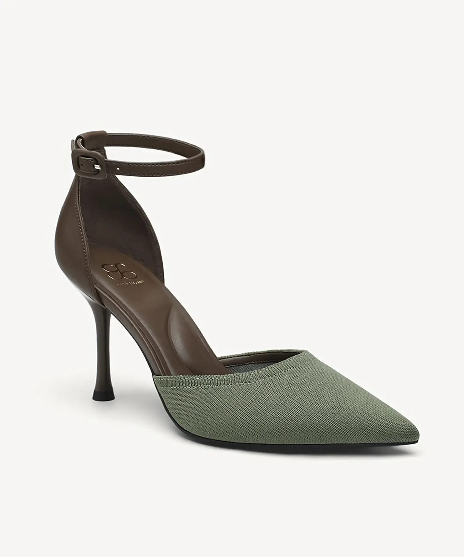 Bicolor Strapped Pointed Toe Stiletto Pump - Image 44