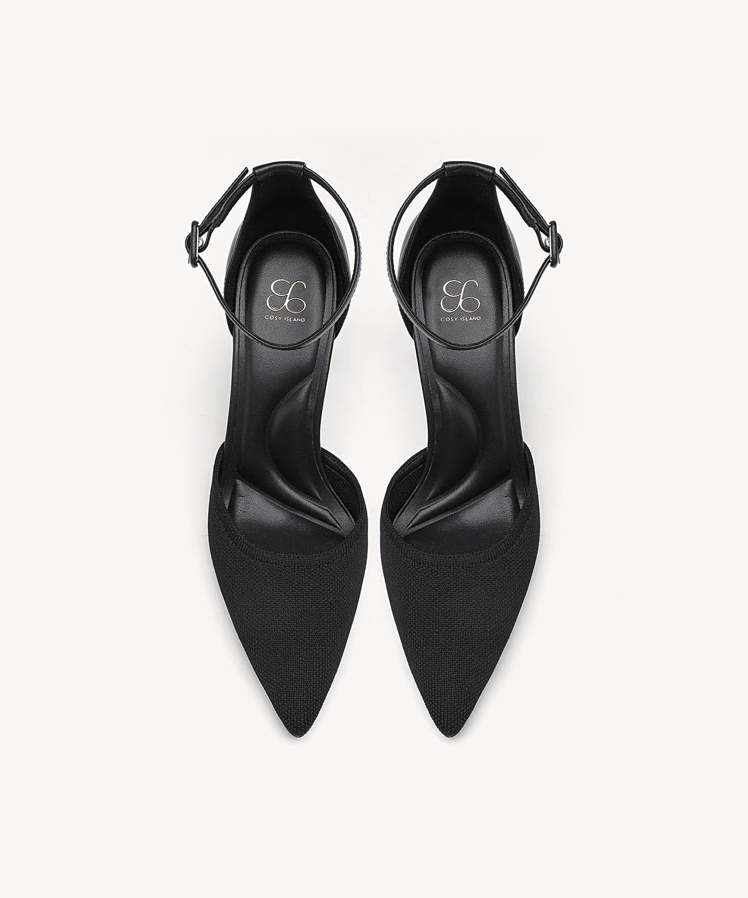 Bicolor Strapped Pointed Toe Stiletto Pump - Image 9