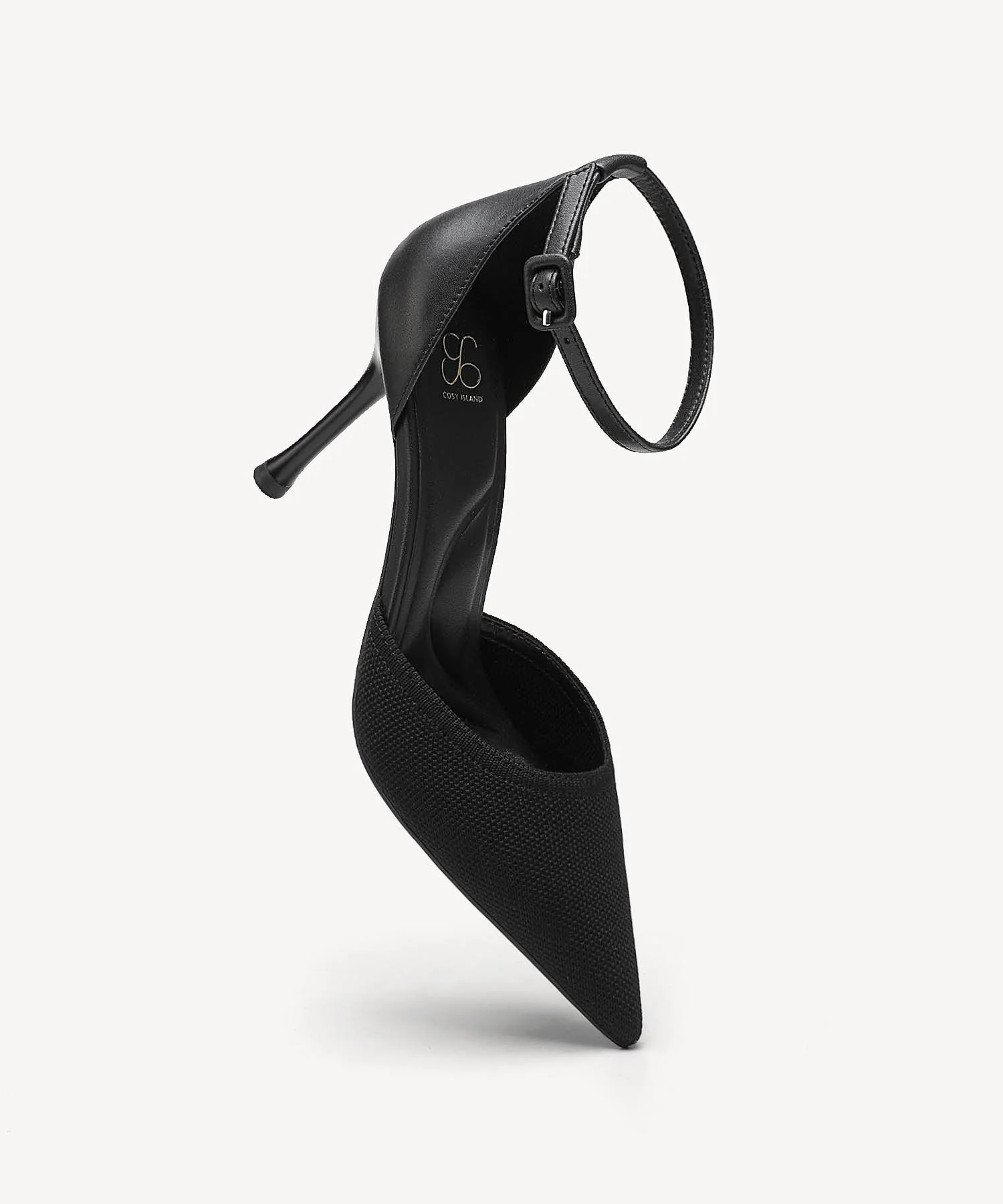 Bicolor Strapped Pointed Toe Stiletto Pump - Image 10