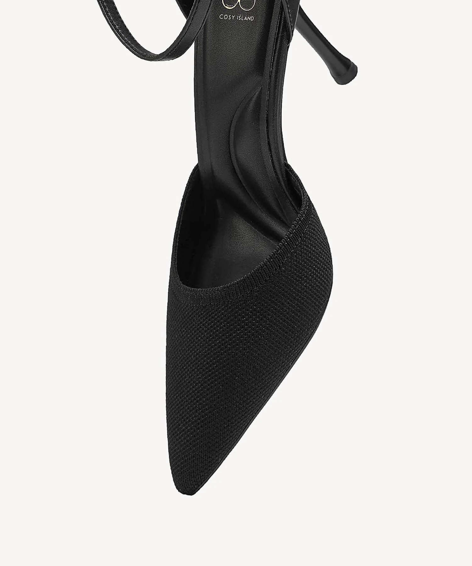 Bicolor Strapped Pointed Toe Stiletto Pump - Image 11