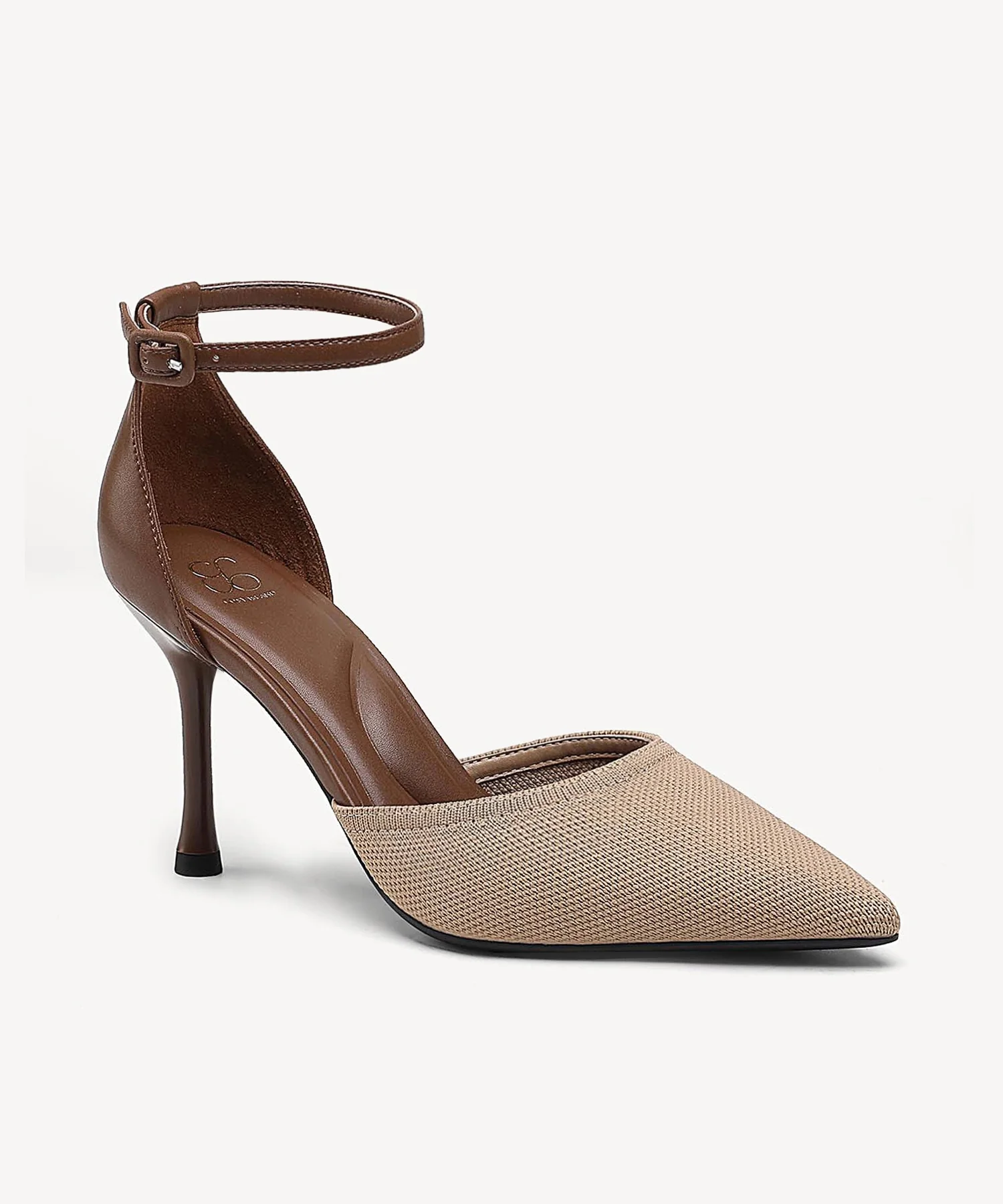 Bicolor Strapped Pointed Toe Stiletto Pump - Image 14