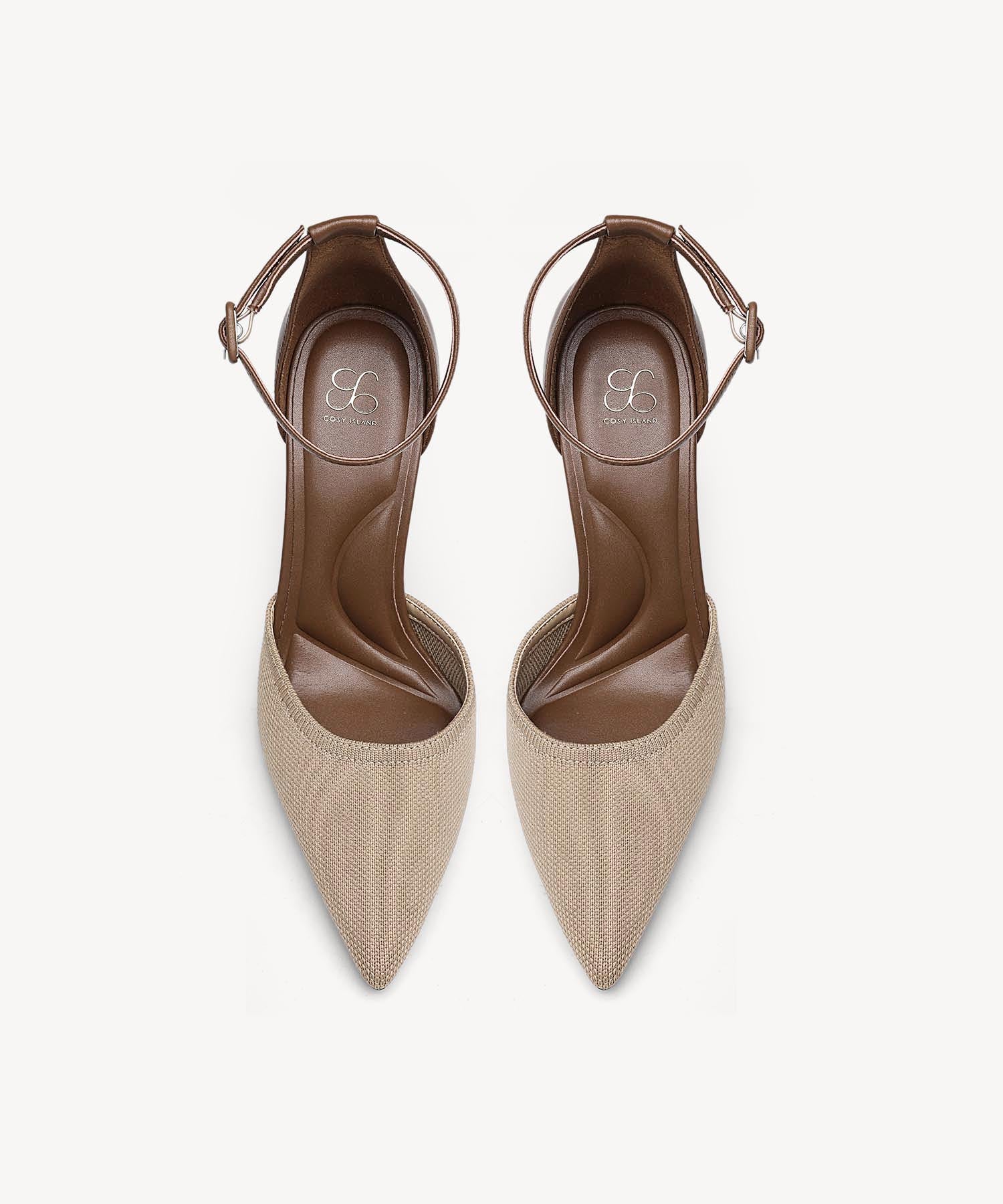 Bicolor Strapped Pointed Toe Stiletto Pump - Image 15