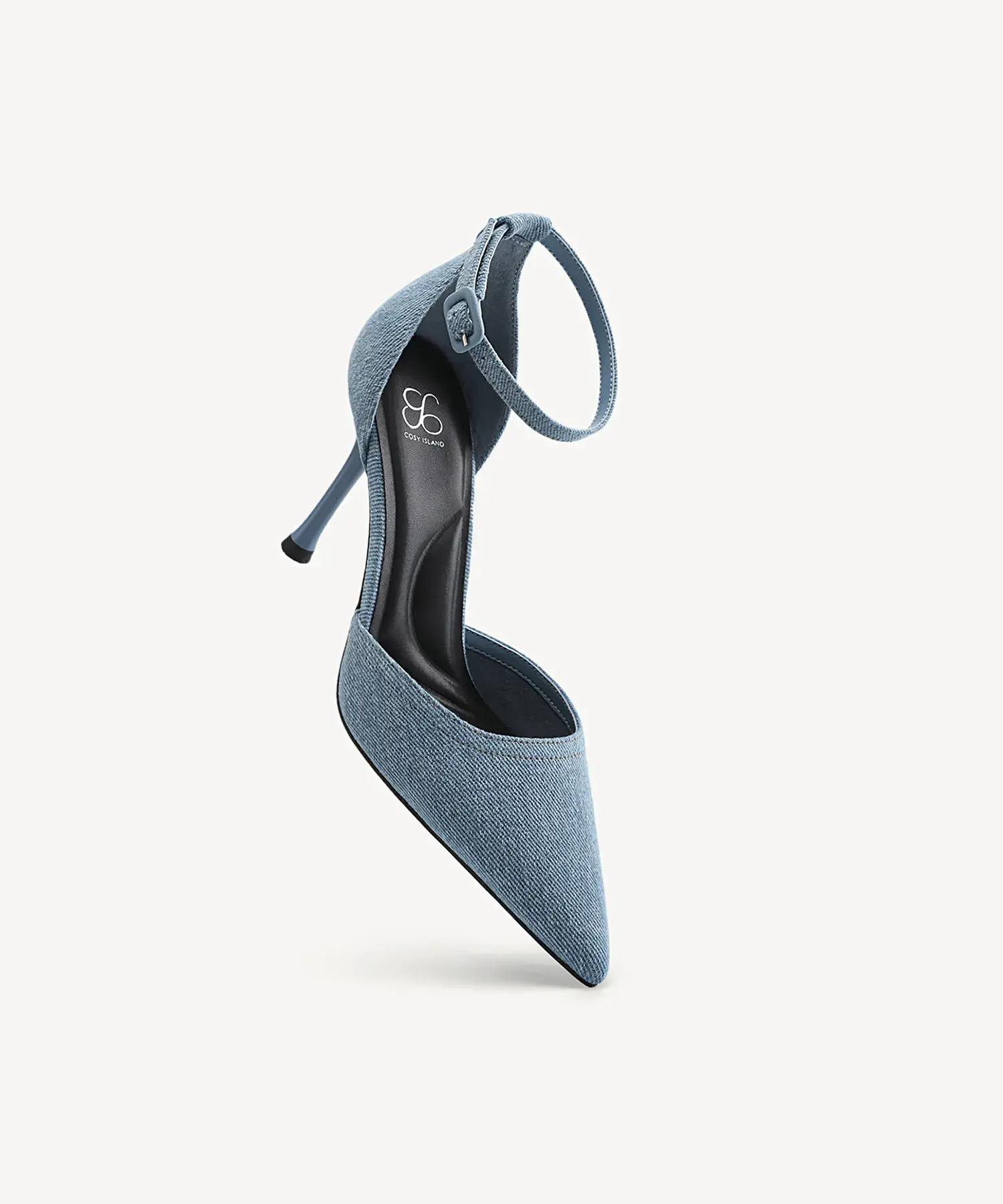 Bicolor Strapped Pointed Toe Stiletto Pump - Image 34