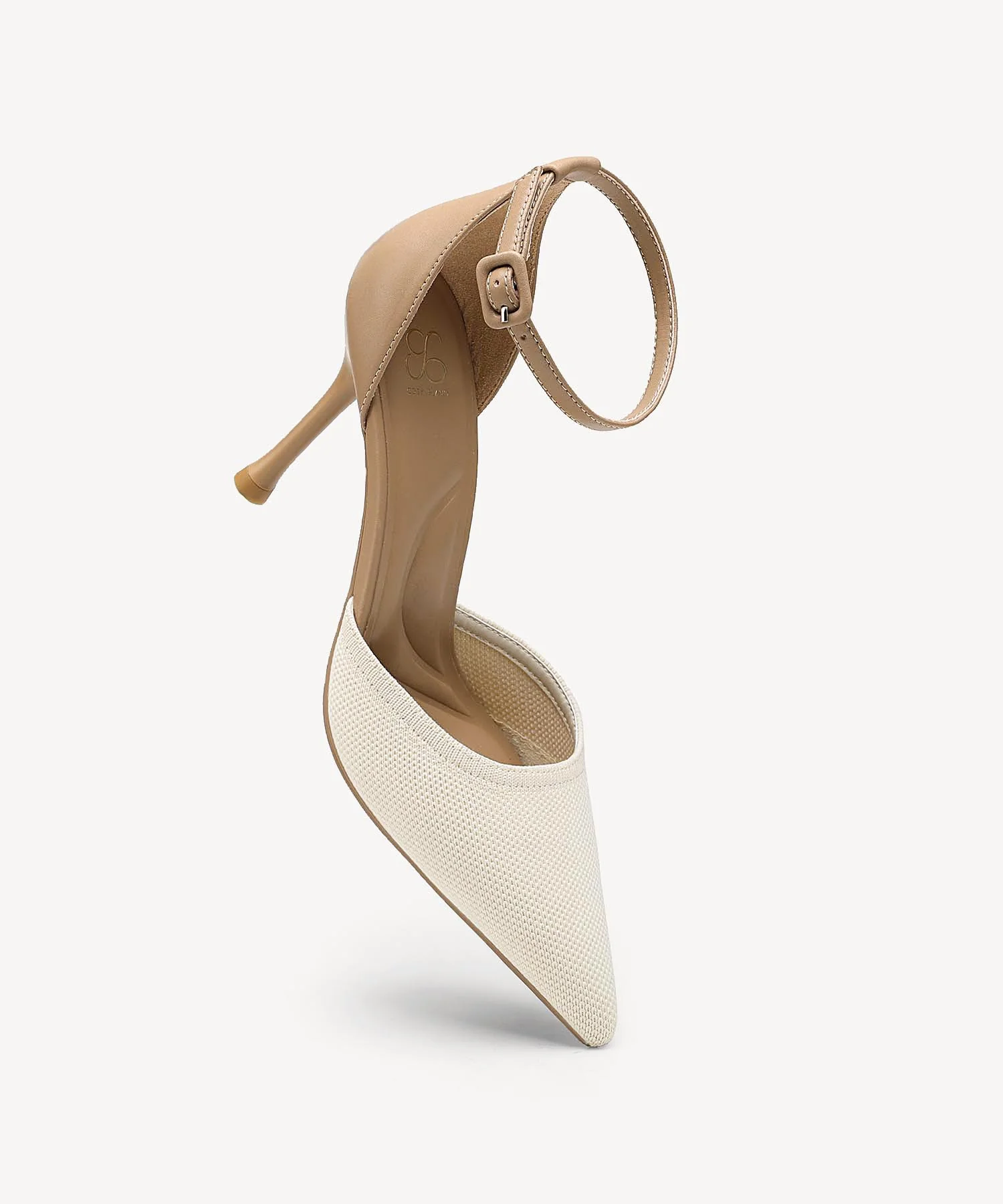 Bicolor Strapped Pointed Toe Stiletto Pump - Image 3