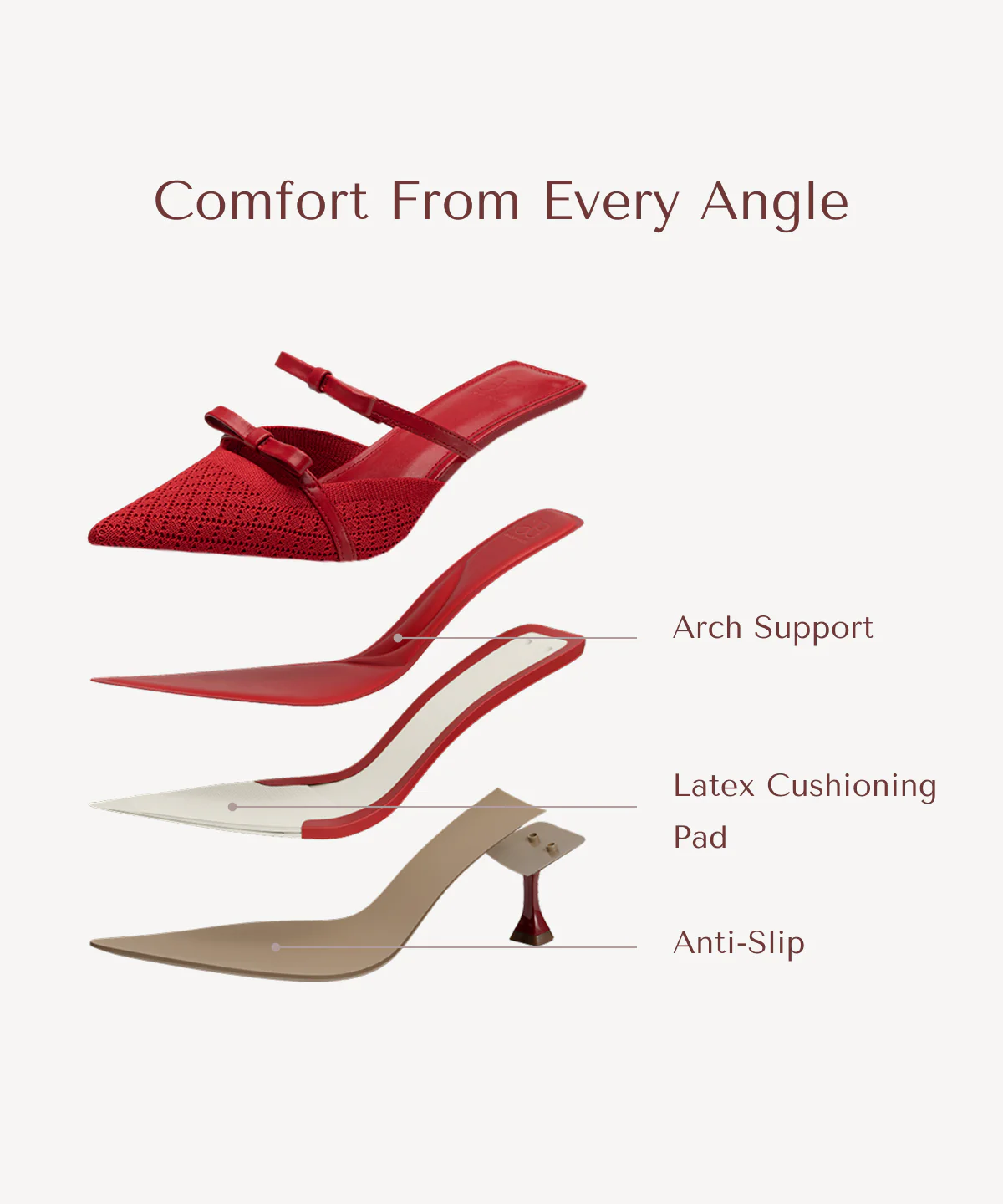 Bowtention Pointed Toe Heeled Mule - Image 38