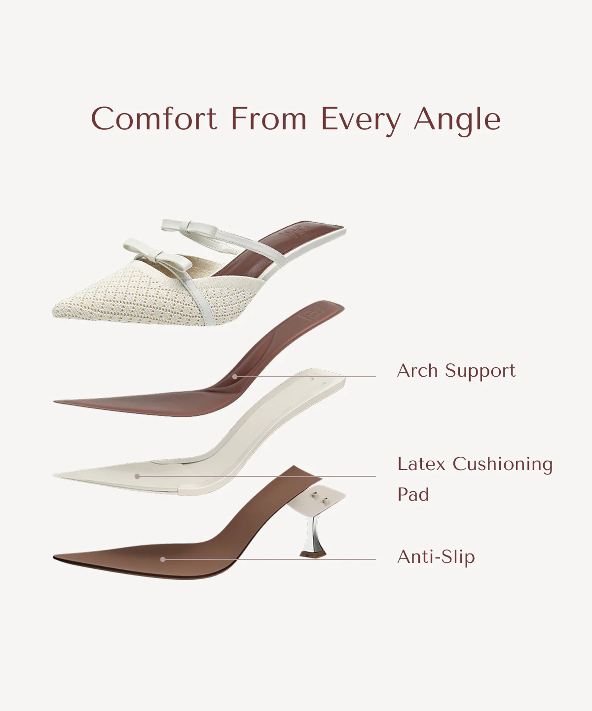 Bowtention Pointed Toe Heeled Mule - Image 45