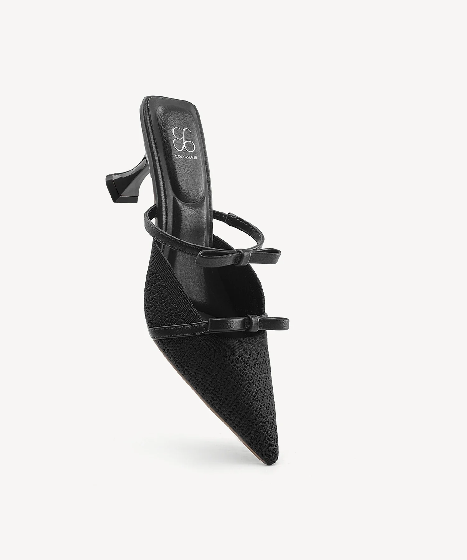Bowtention Pointed Toe Heeled Mule - Image 4