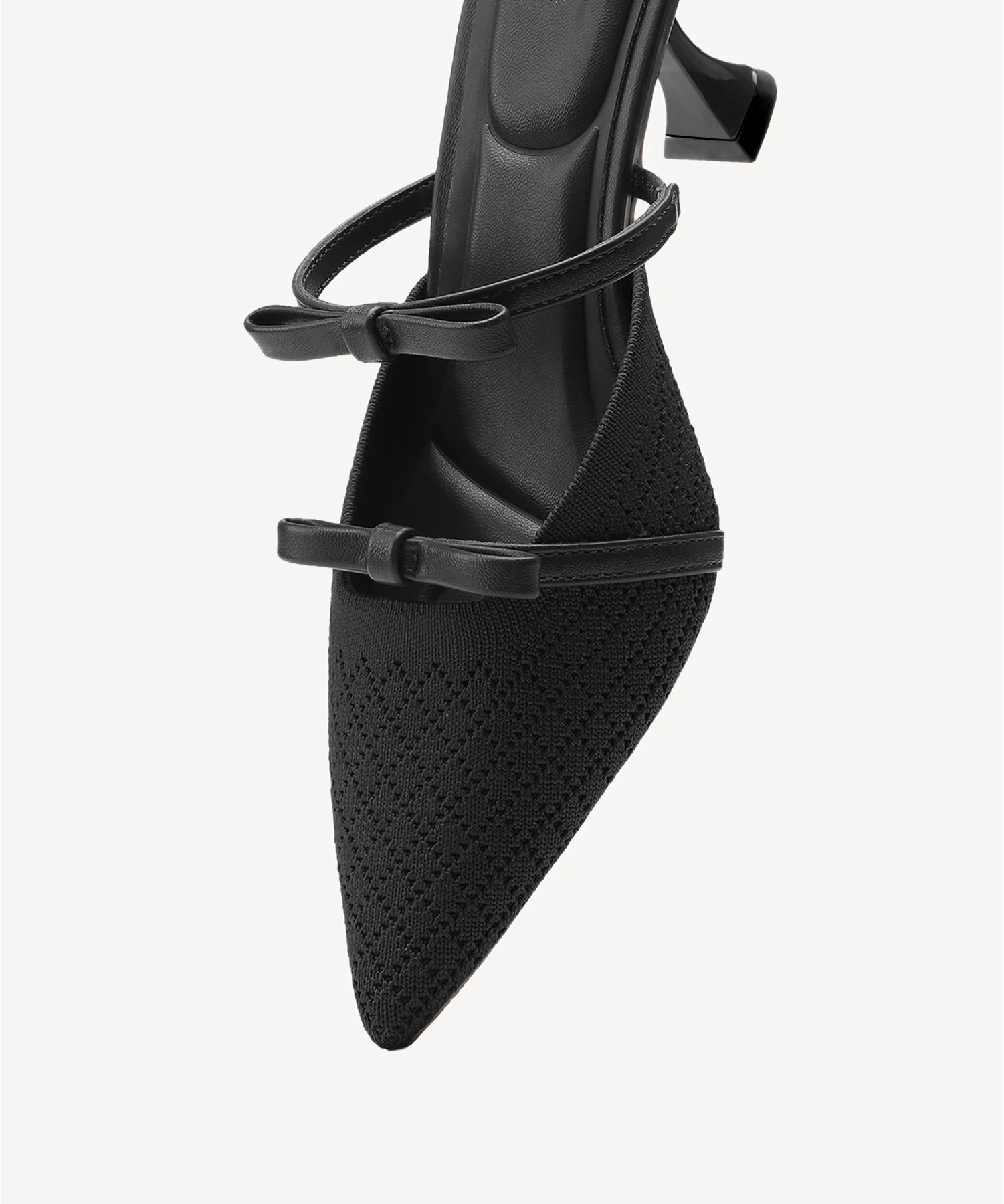 Bowtention Pointed Toe Heeled Mule - Image 5