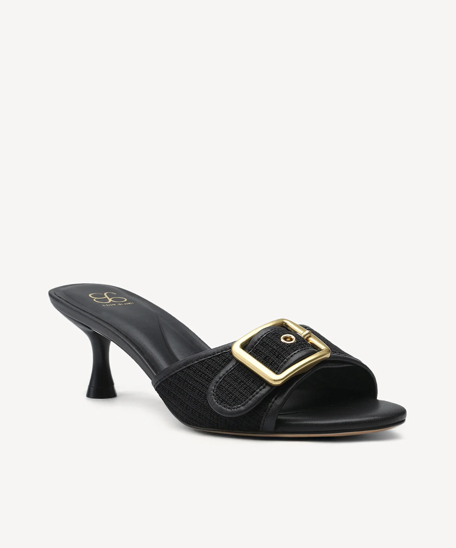 BuckleGrace Woven Kitten Heeled Sandal - Image 13
