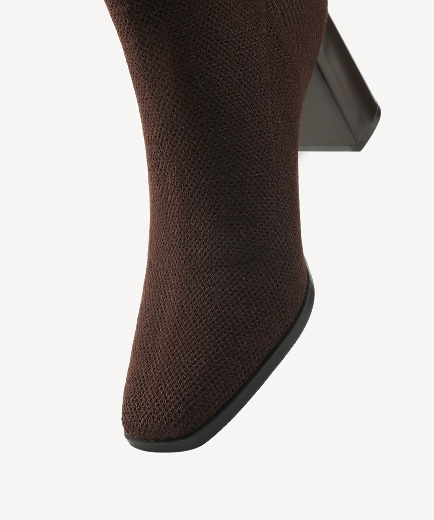 Cozy Woven Square Toe Block Heel High Boot - Image 10
