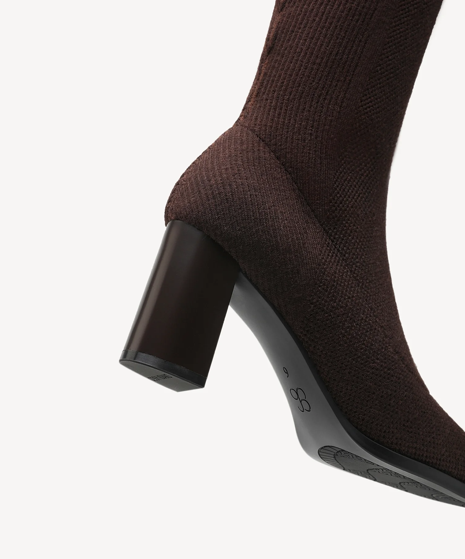 Cozy Woven Square Toe Block Heel High Boot - Image 11