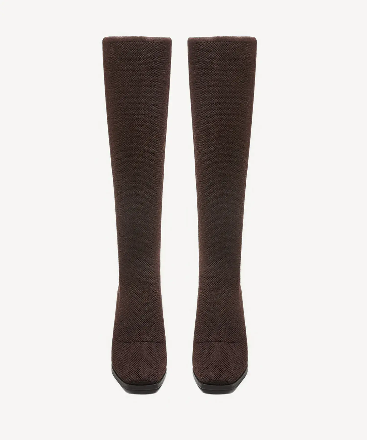 Cozy Woven Square Toe Block Heel High Boot - Image 8