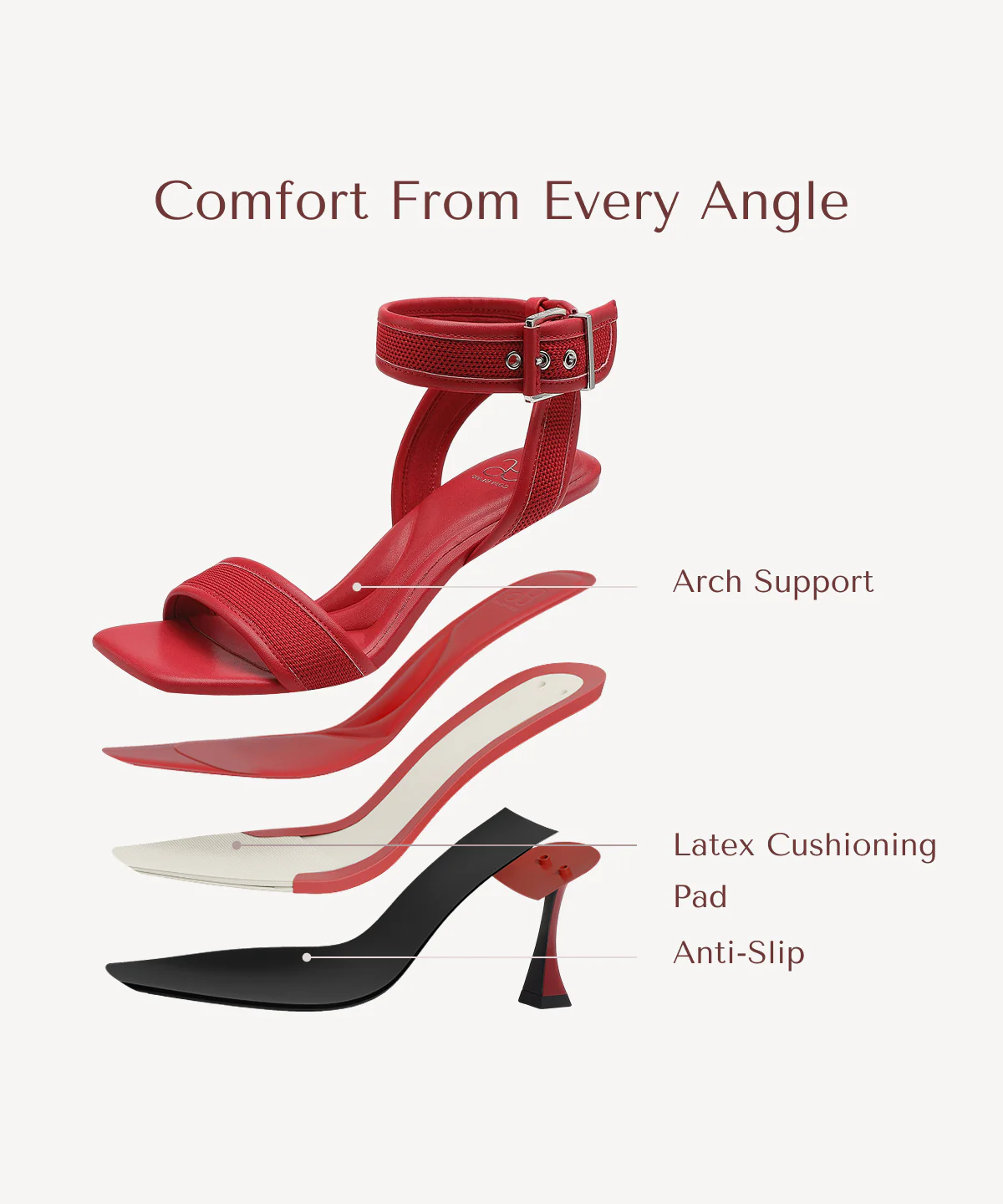 ComfyStrap Ankle Heeled Sandal - Image 3