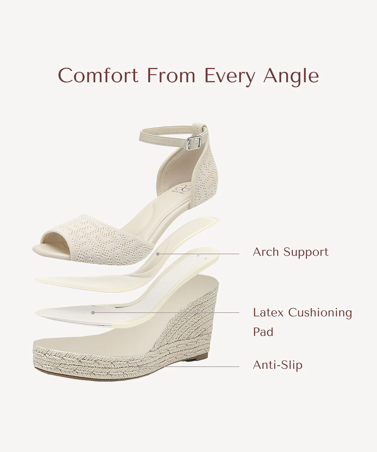 Commute Espadrilles Round Toe Wedge Sandal - Image 10