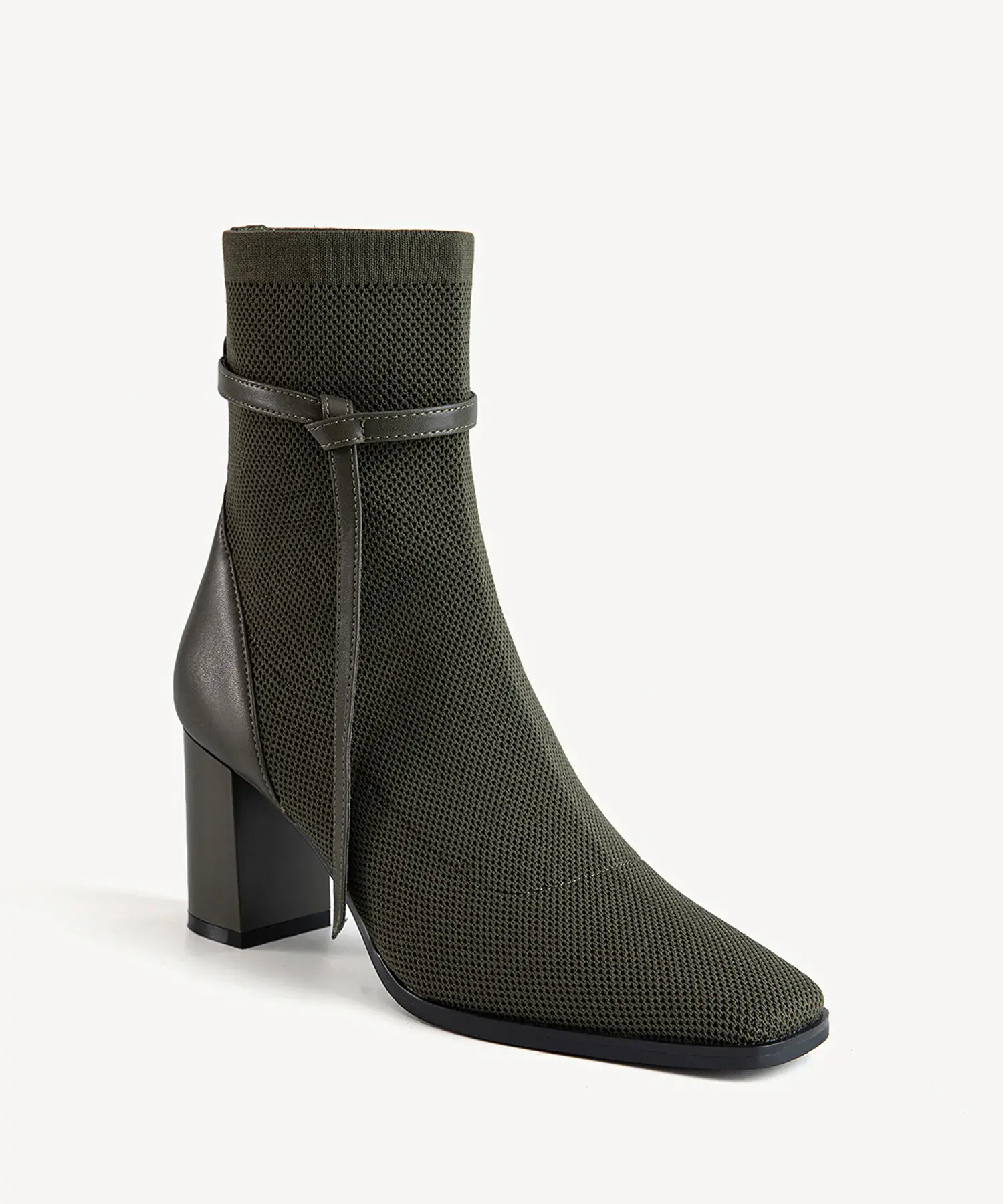 AmberGlow Square Toe Heeled Ankle Boot - Image 11