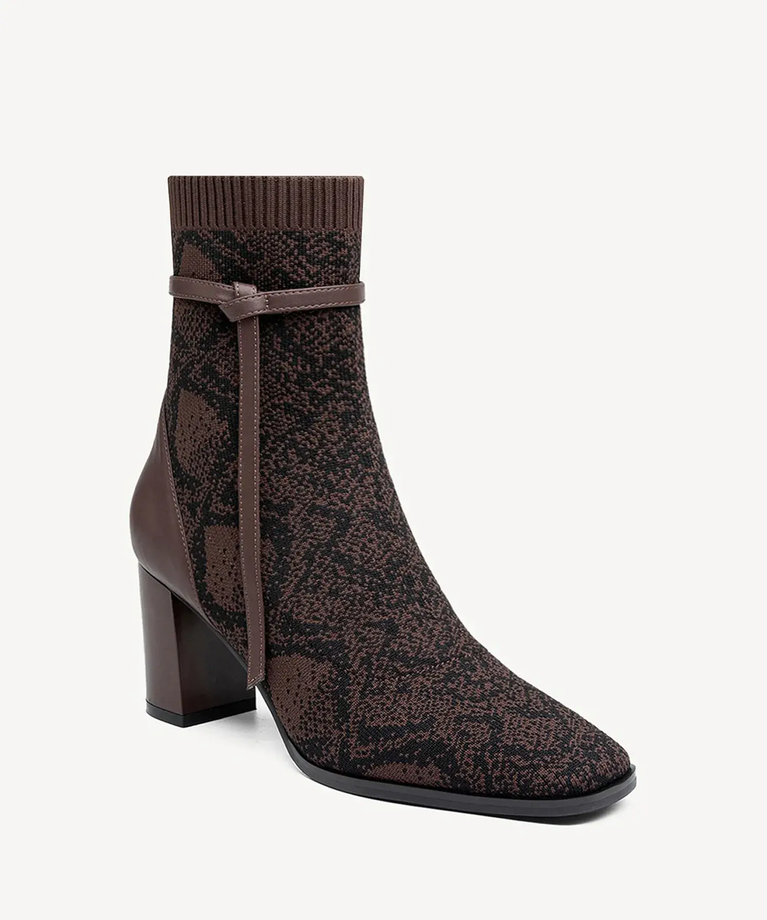 AmberGlow Square Toe Heeled Ankle Boot - Image 22