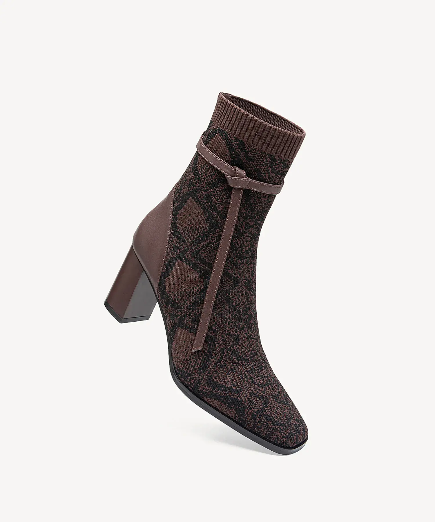 AmberGlow Square Toe Heeled Ankle Boot - Image 24