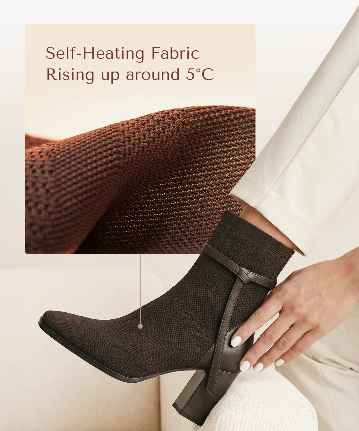 AmberGlow Square Toe Heeled Ankle Boot - Ultra Warm - Image 28