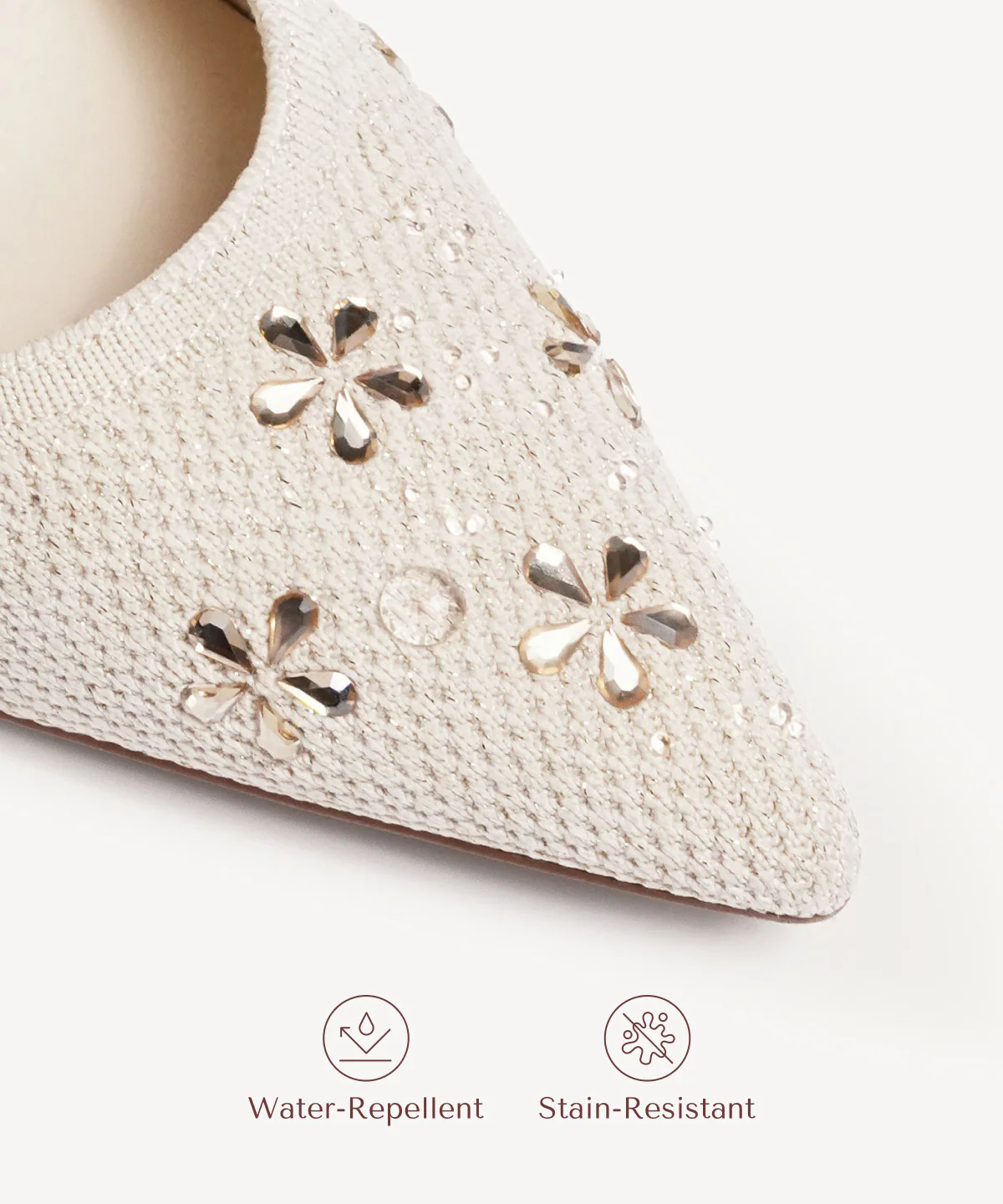 Crystal Flower Pointed Toe Heeled Pump - Image 19