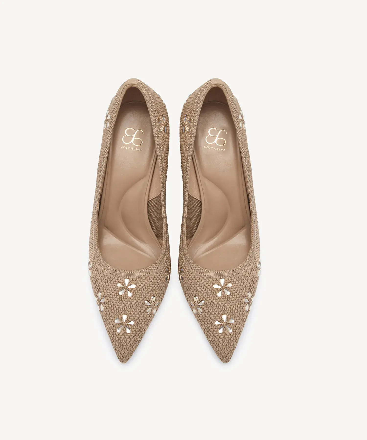 Crystal Flower Pointed Toe Heeled Pump - Image 9