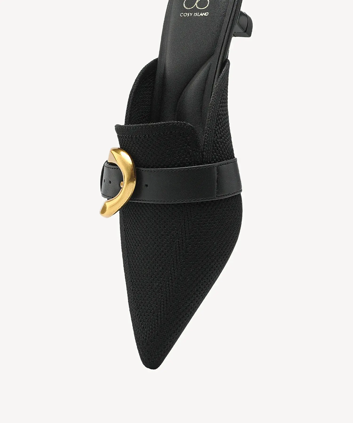 EasyChic Buckle Pointed Toe Kitten Heeled Mule - Image 10