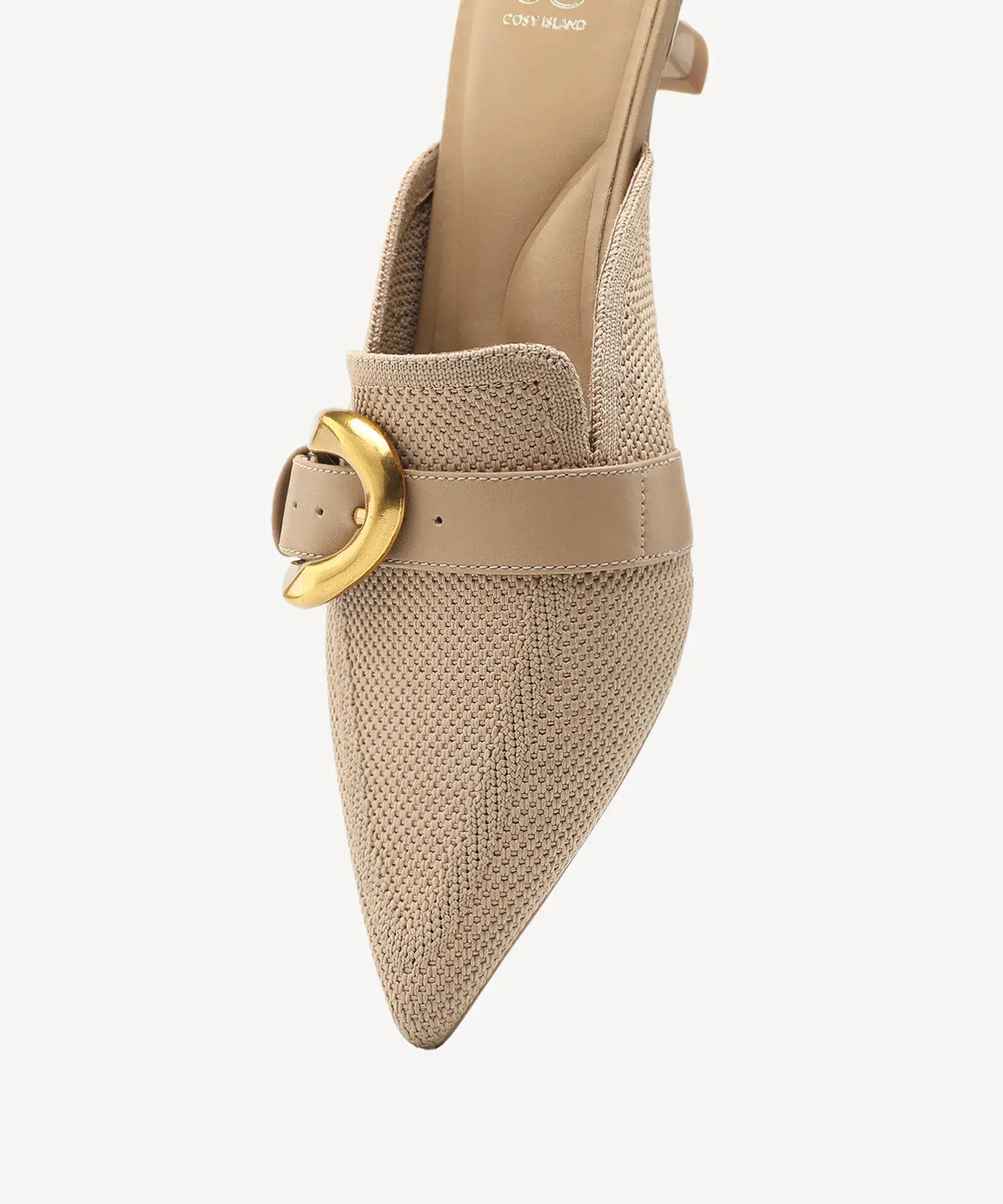 EasyChic Buckle Pointed Toe Kitten Heeled Mule - Image 16