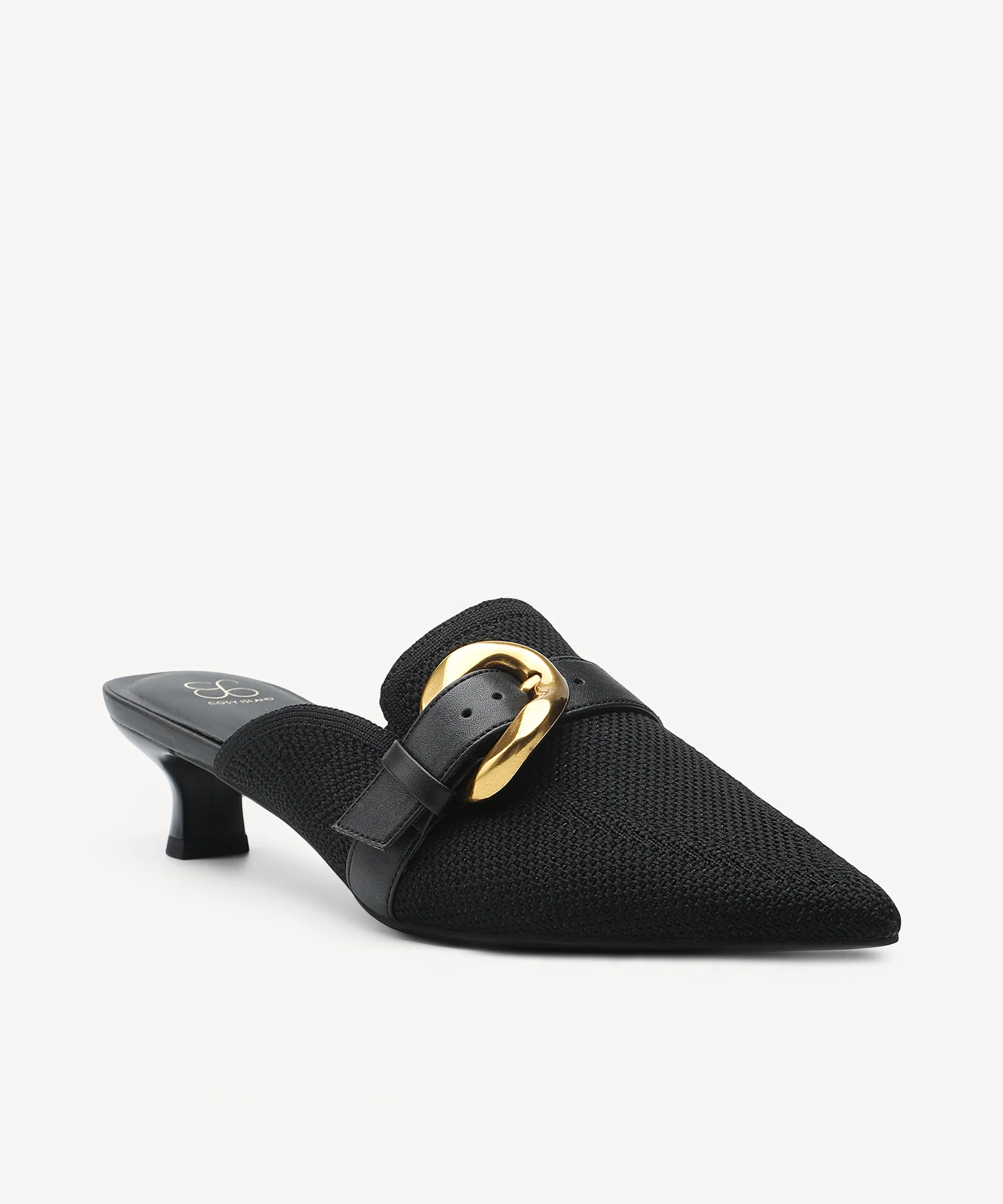 EasyChic Buckle Pointed Toe Kitten Heeled Mule - Image 7