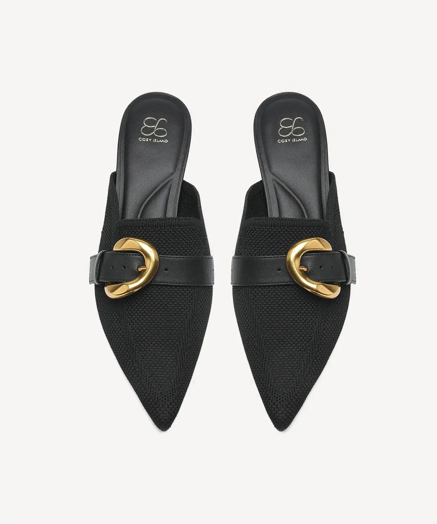 EasyChic Buckle Pointed Toe Kitten Heeled Mule - Image 8