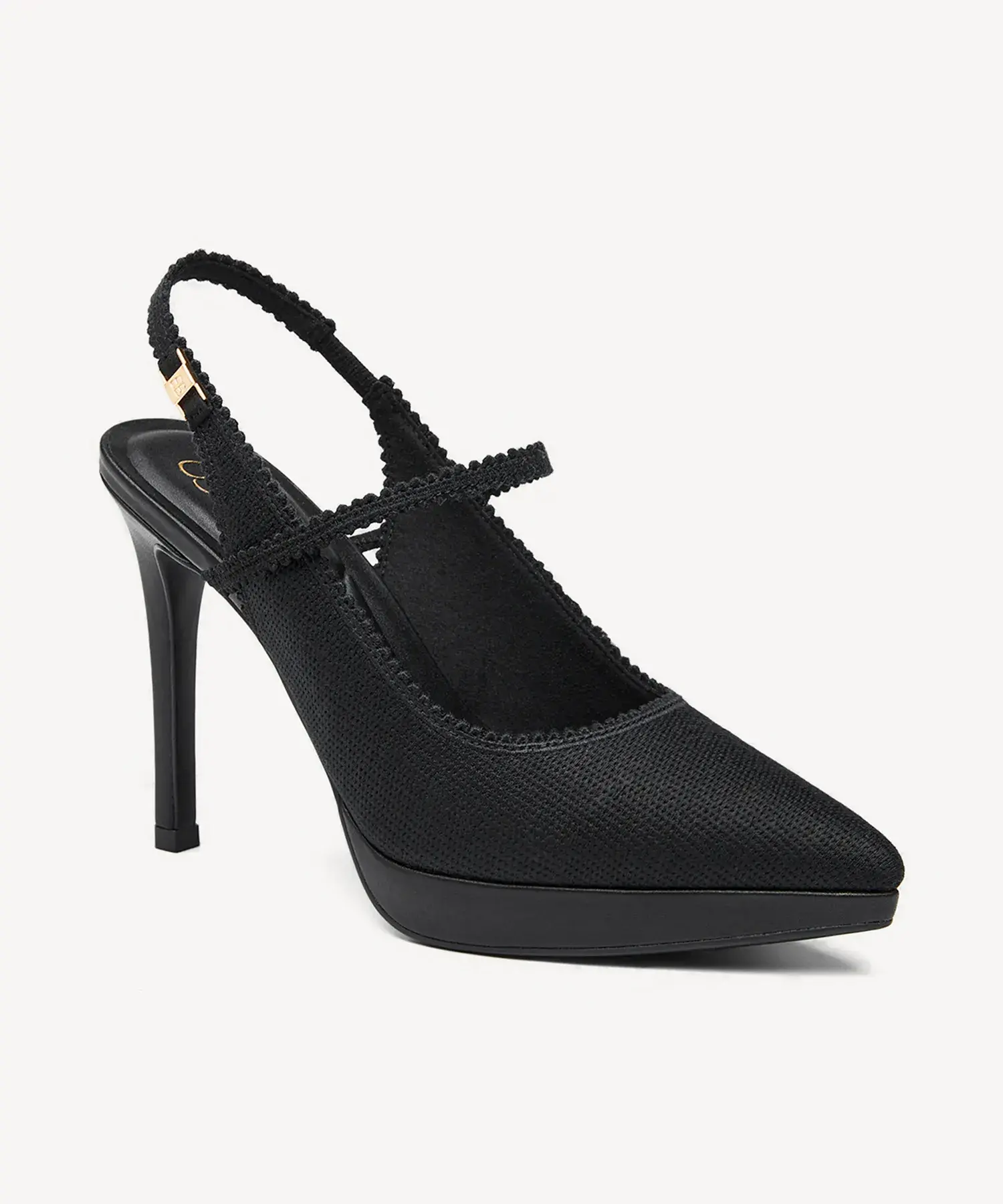 EmbroDance Pointed Toe Platform Heeled Slingback - Image 9