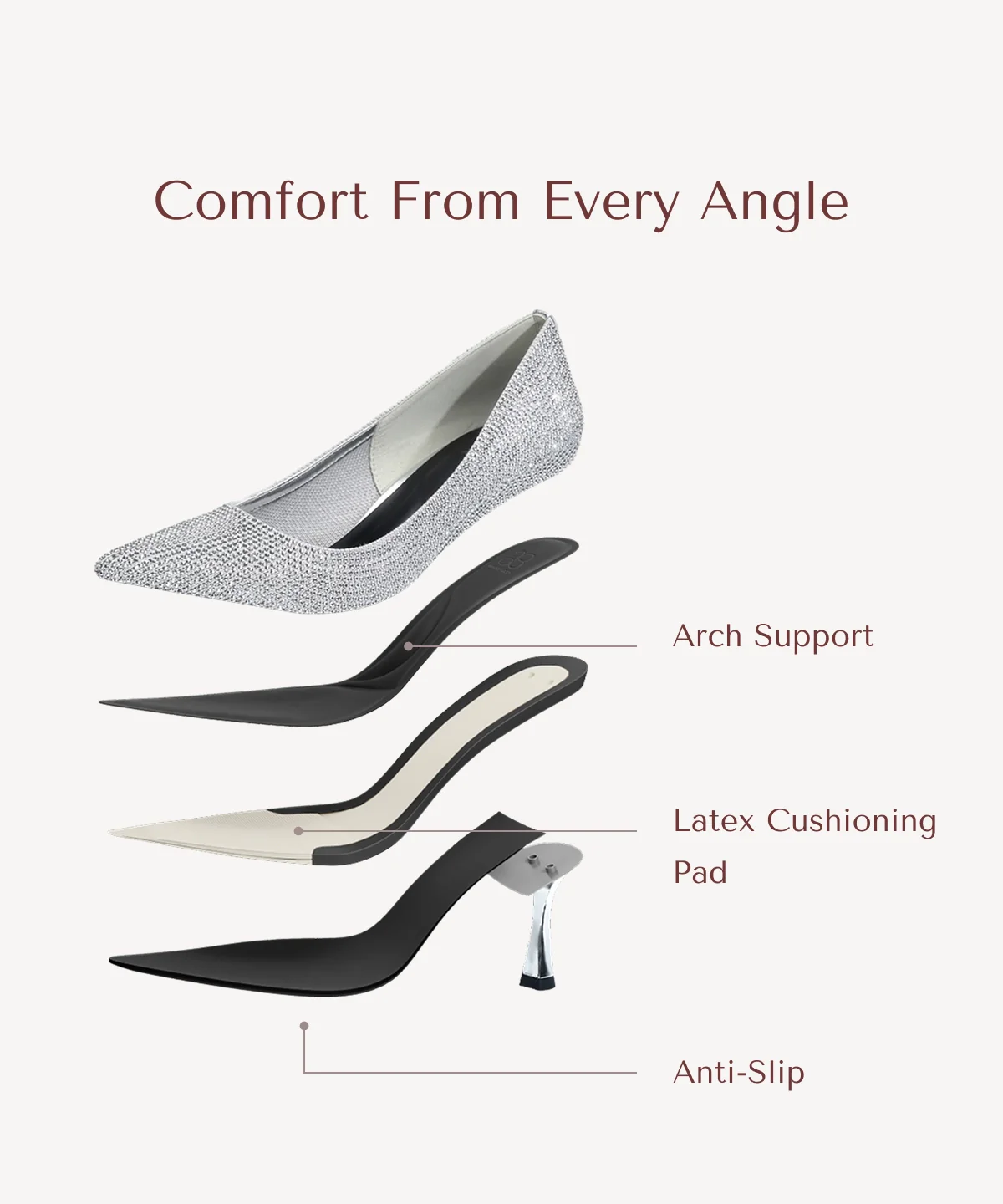 EternalPace Diamond Pointed Toe Heeled Pump - Image 10
